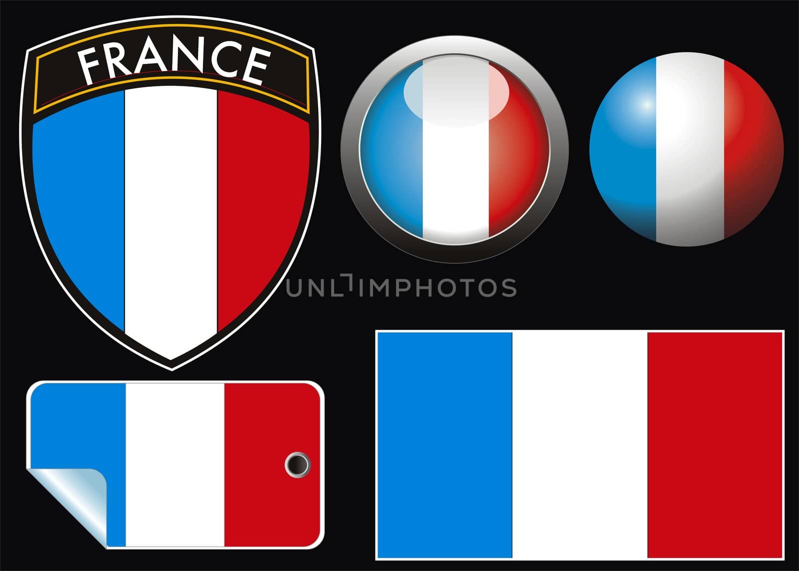 france grest flag with web button and label