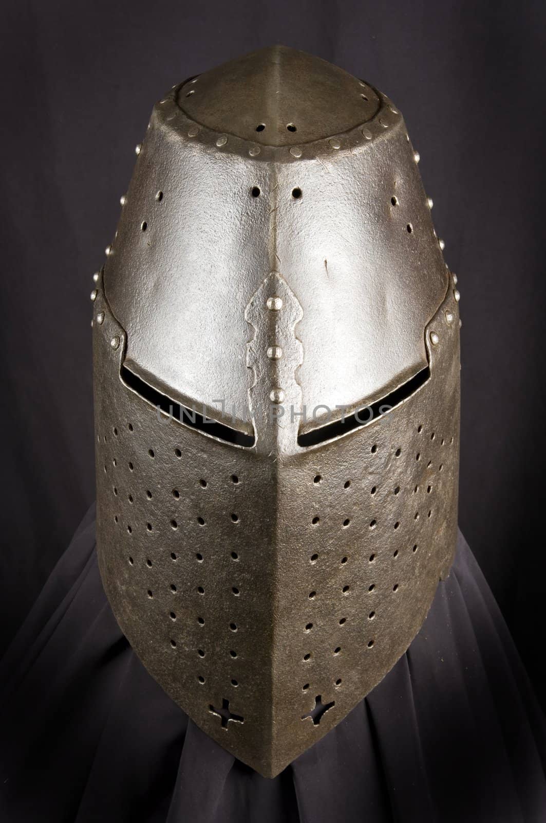 Armour of the medieval knight. Metal protection of the soldier against the weapon of the opponent