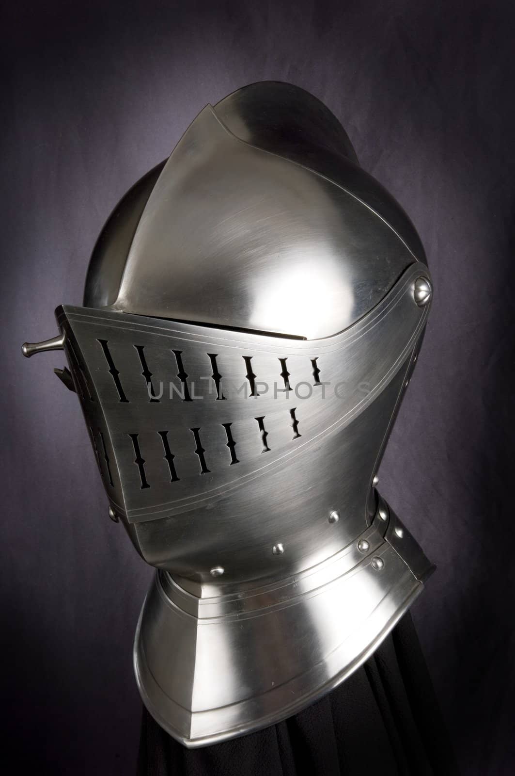 Armour of the medieval knight. Metal protection of the soldier against the weapon of the opponent