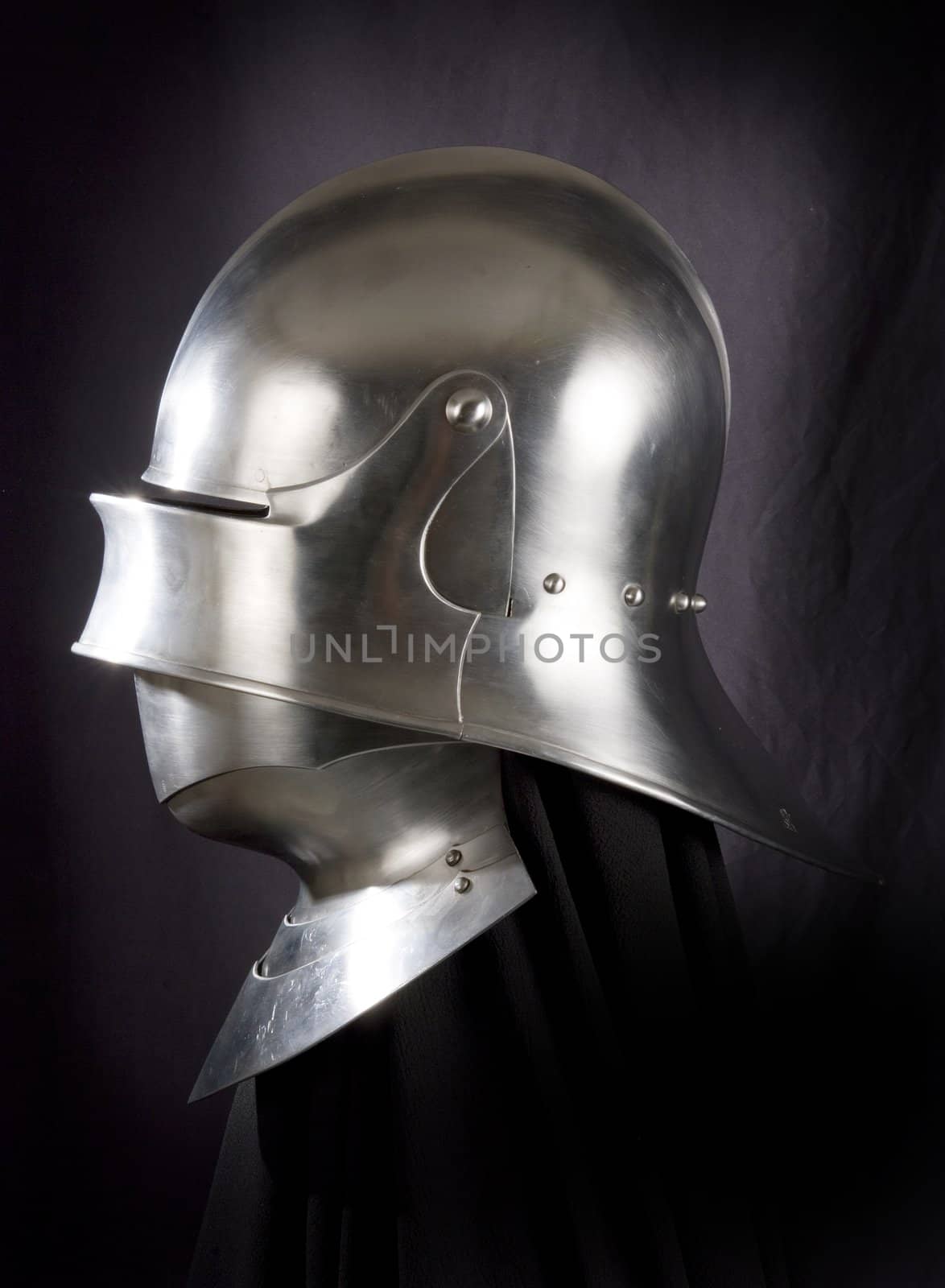 Armour of the medieval knight. Metal protection of the soldier against the weapon of the opponent