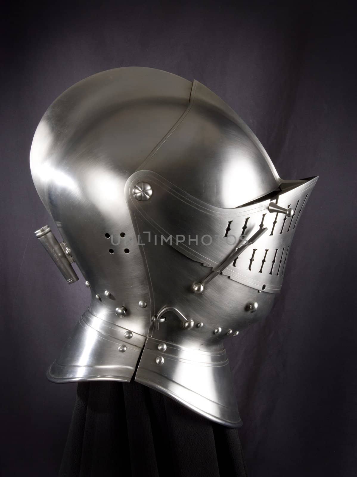 Armour of the medieval knight. Metal protection of the soldier against the weapon of the opponent