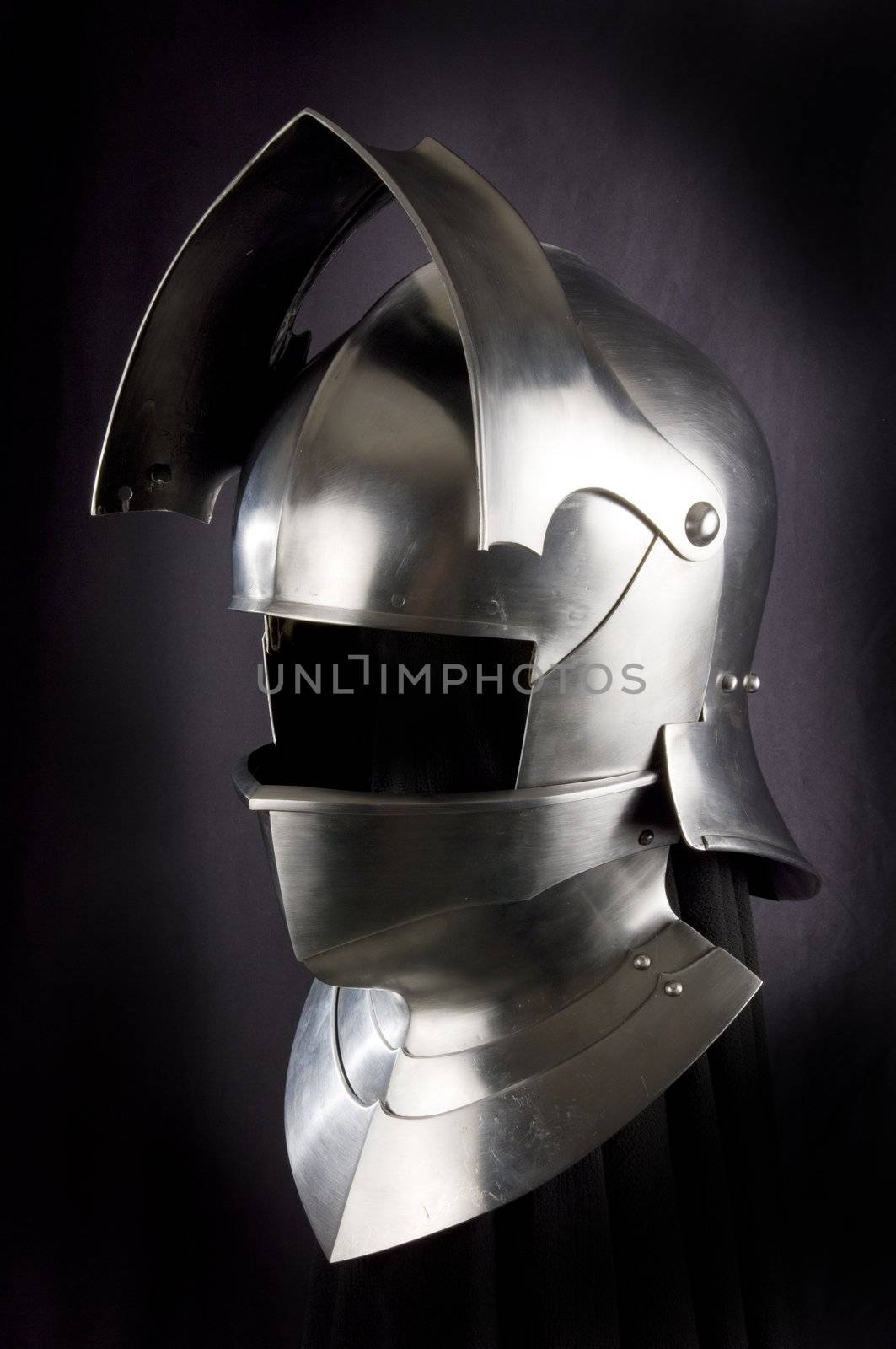 Armour of the medieval knight. Metal protection of the soldier against the weapon of the opponent