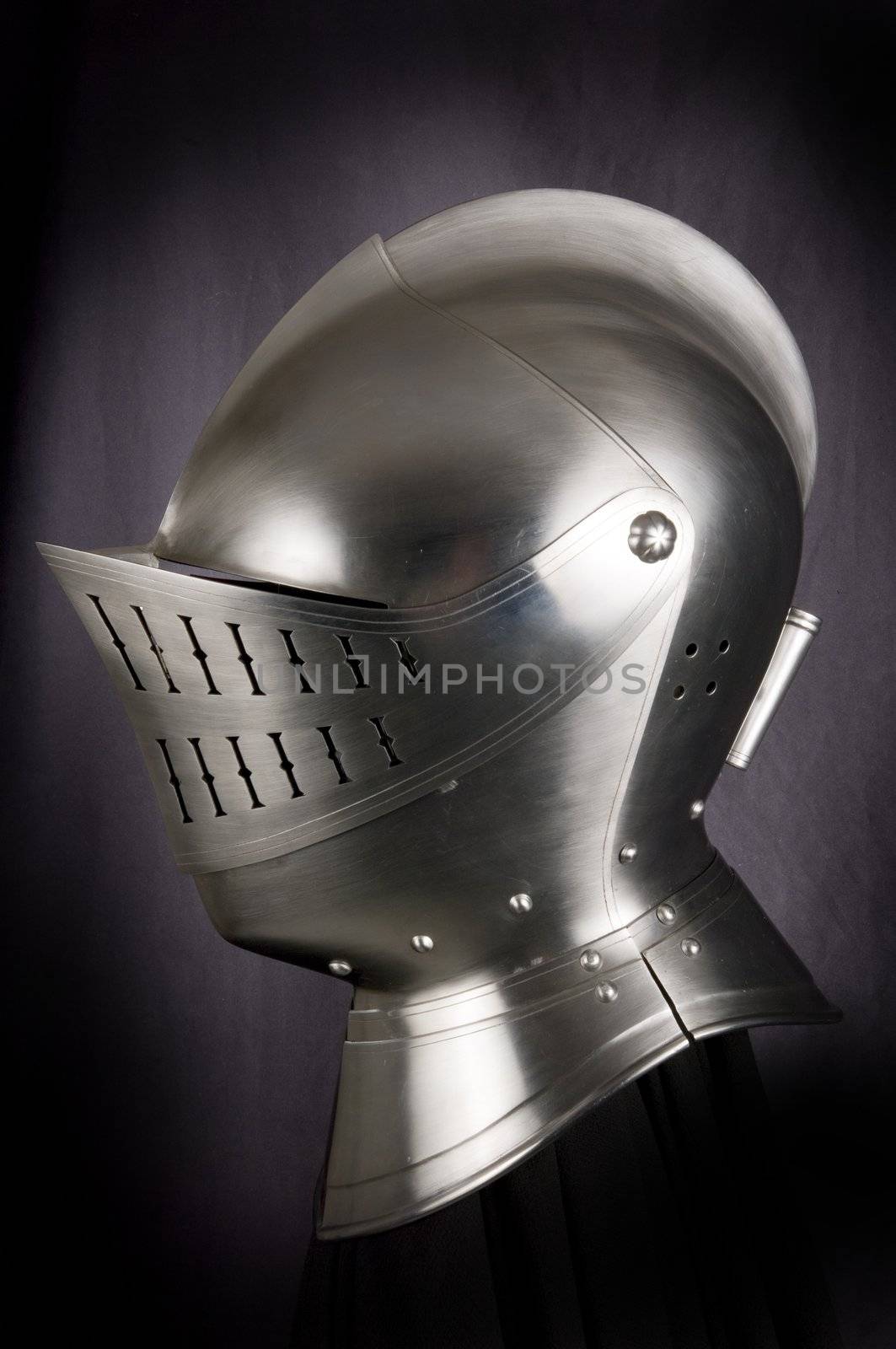 Armour of the medieval knight. Metal protection of the soldier against the weapon of the opponent