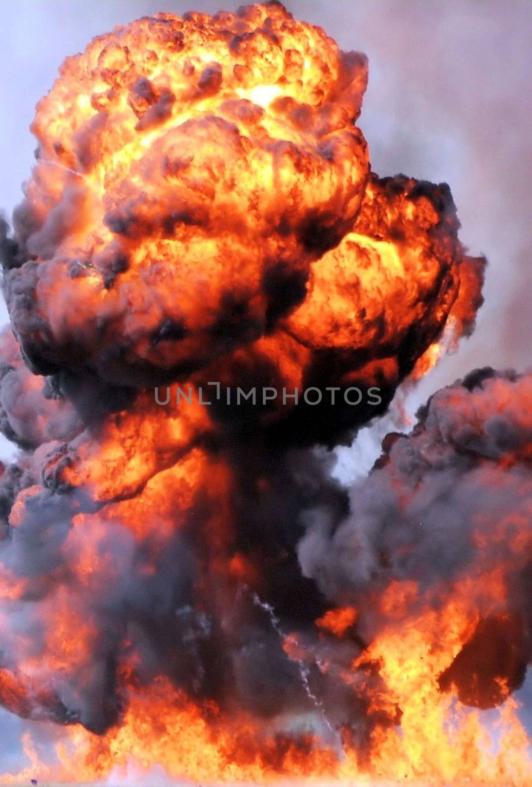 Ball of exploding fire and smoke