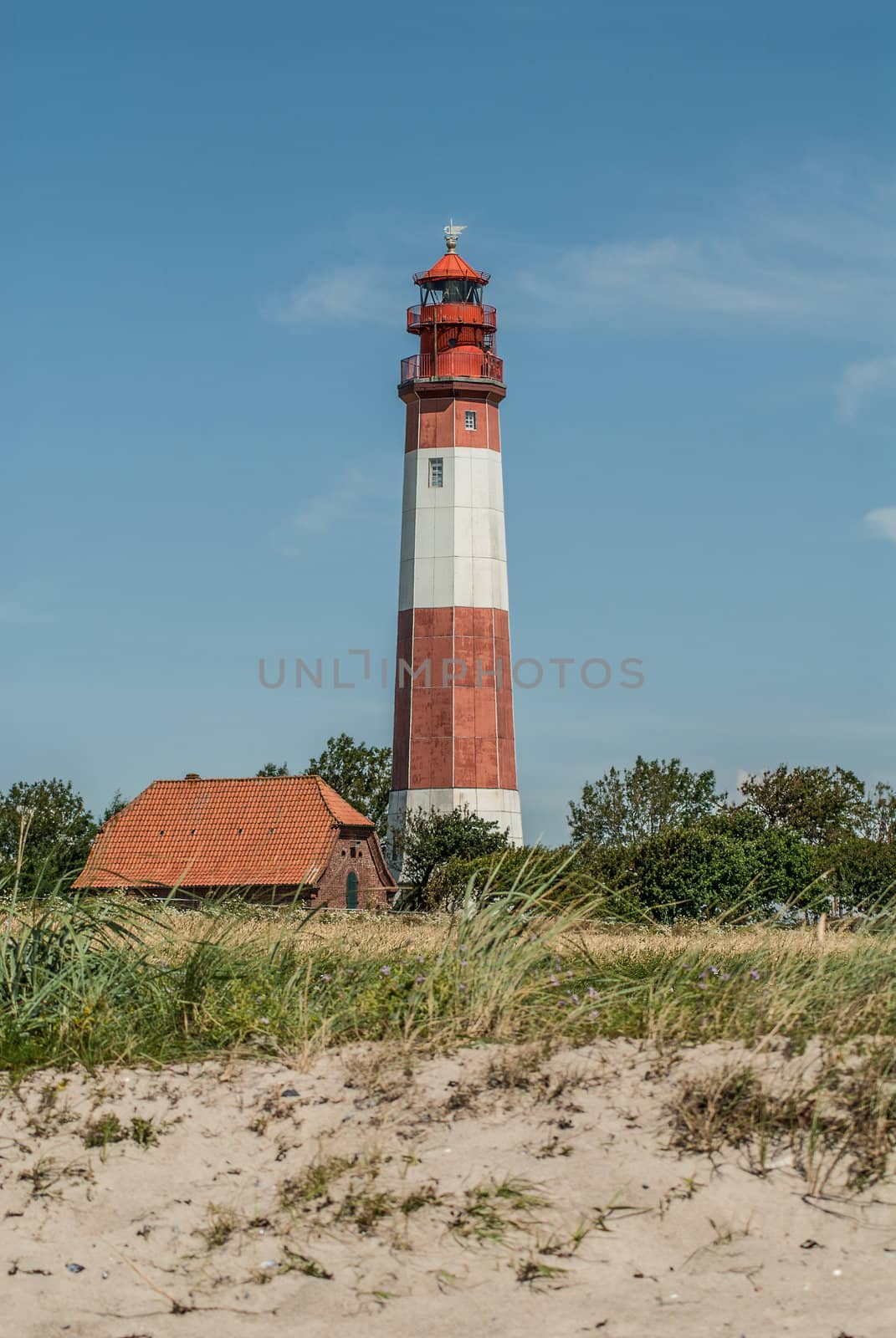 Old Lighthouse at Flügge Beach in Germany