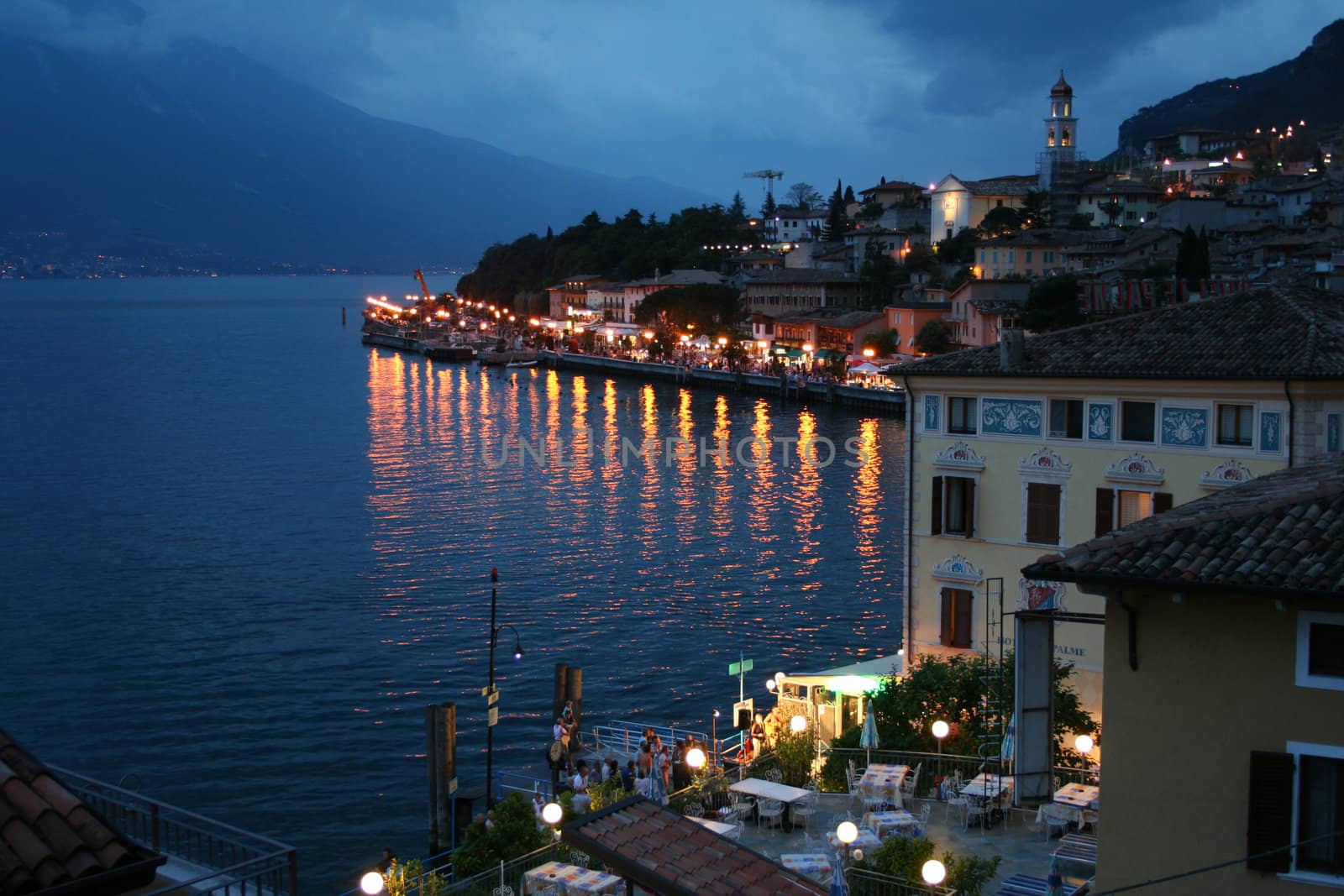 Italy. Lake Garda. Limone sul Garda town. Evening 