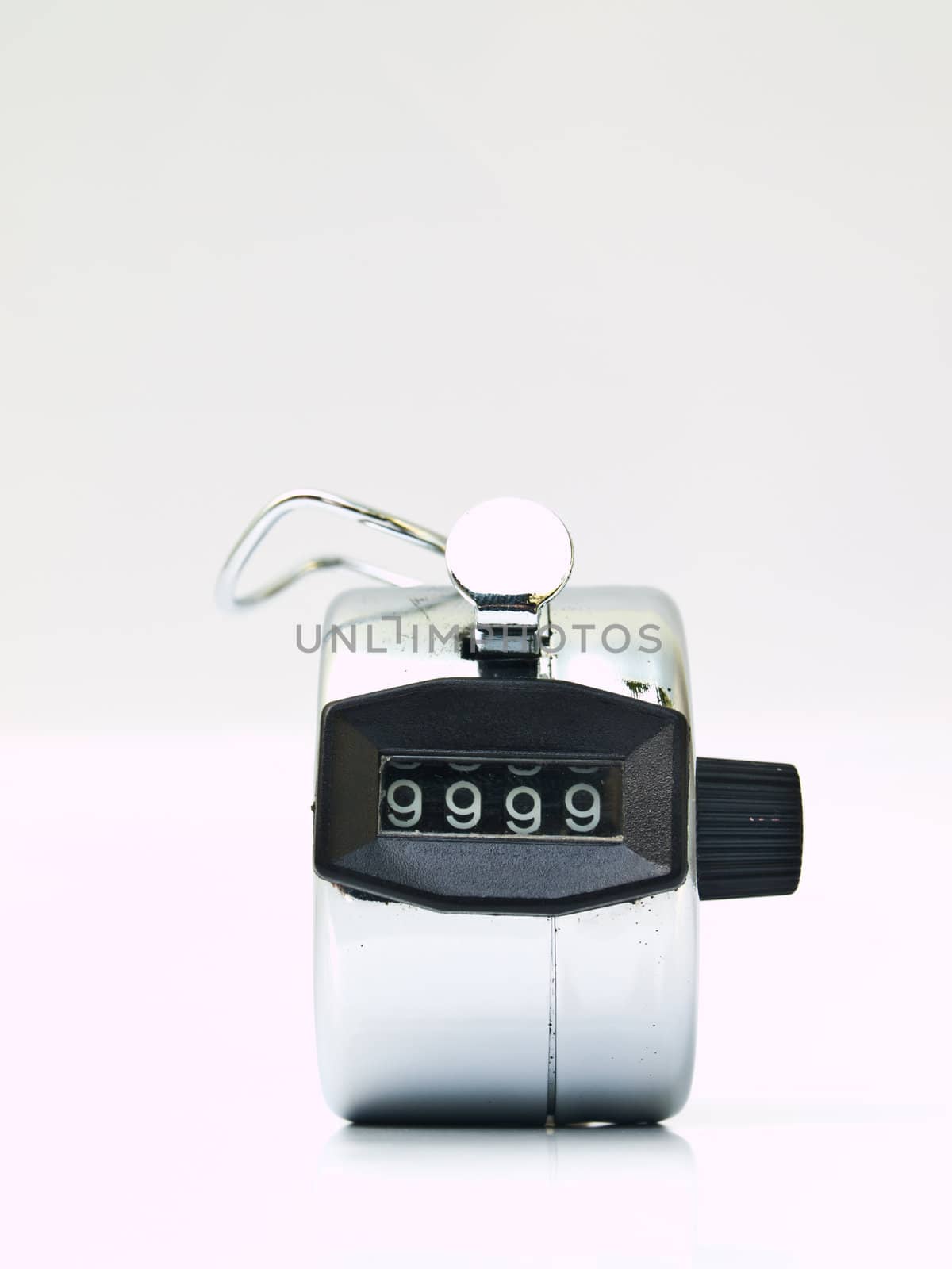 Hand held tally counter isolated on white