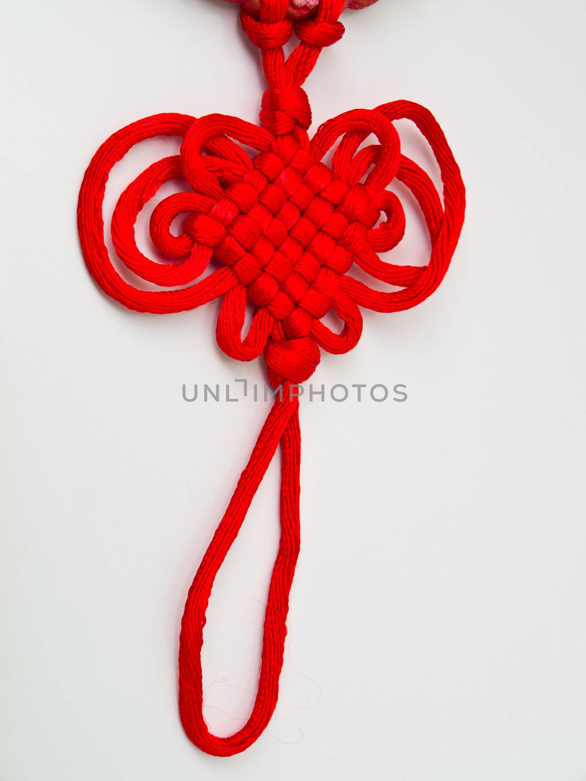 Red tassels of China knot - a kind of adornment in festival