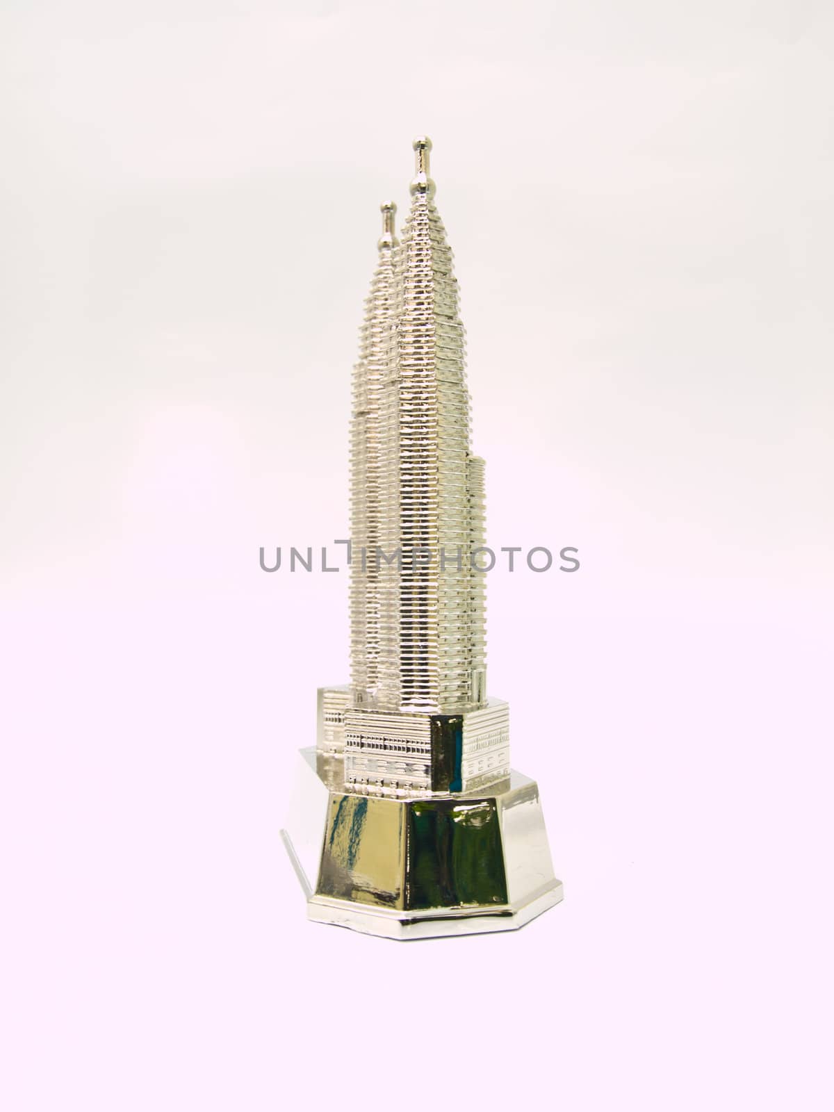 A stainless steel model of Petronas towers, twin tower by gururugu