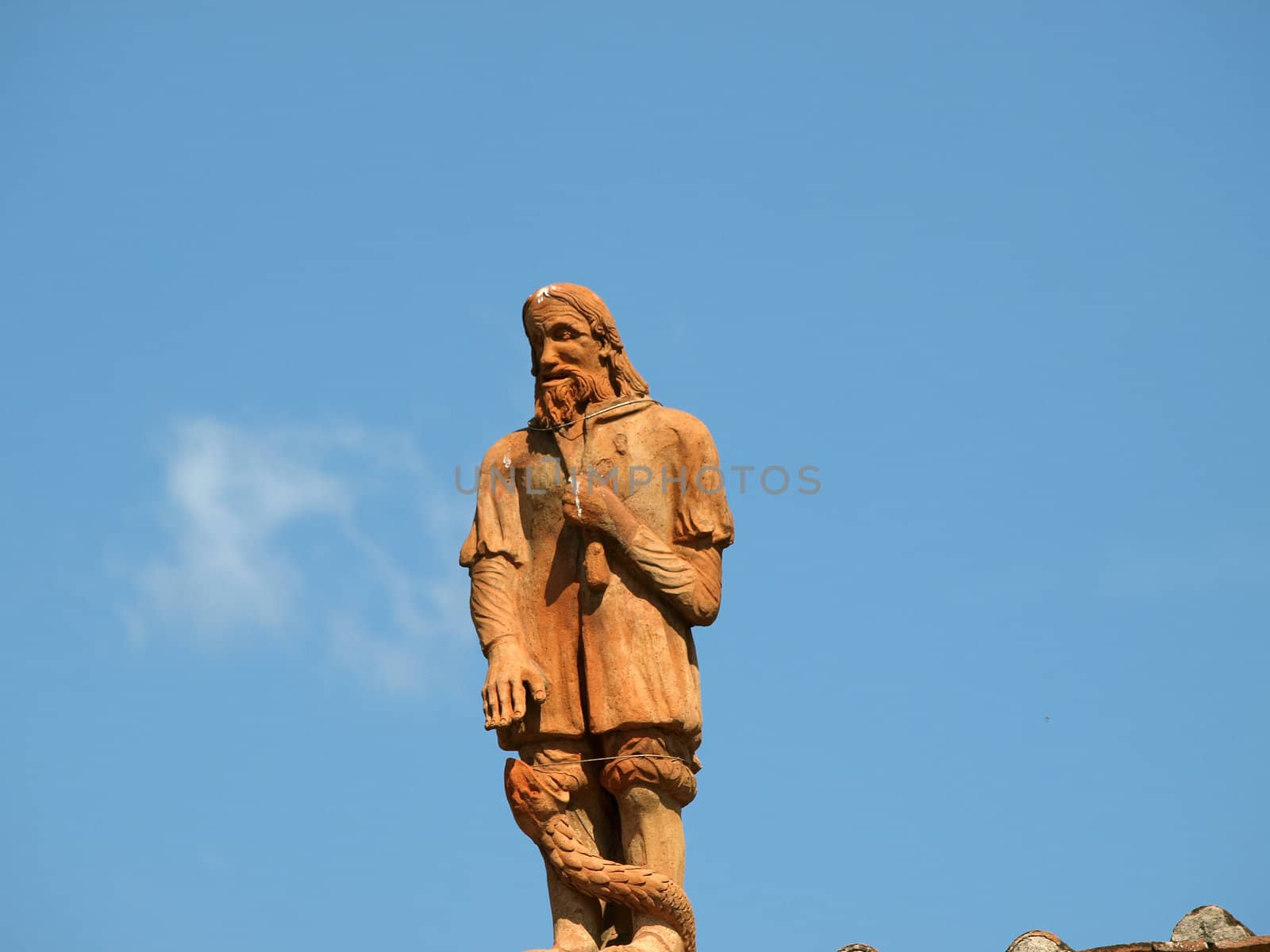 Florence - a sculpture on the roof of the museum of porcelain in the gardens of Boboli