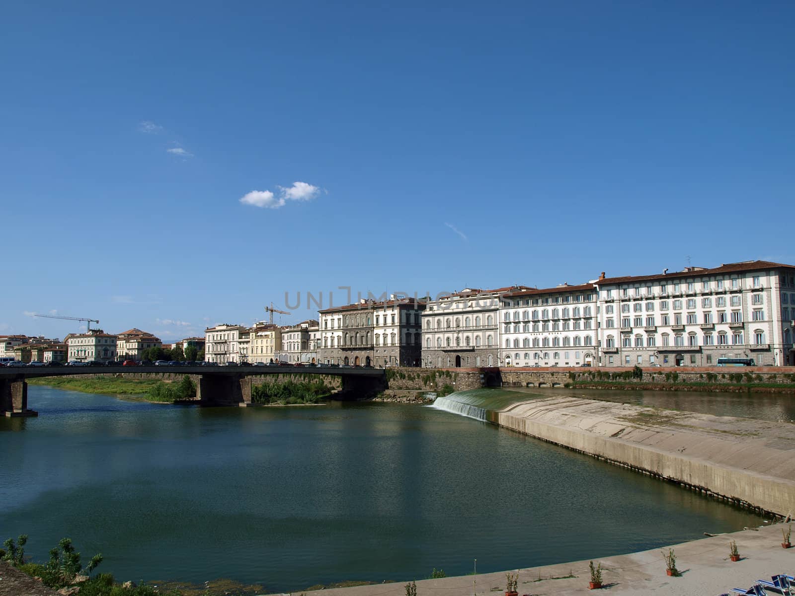 Florence - Buildings along Arno seen from Oltrarno