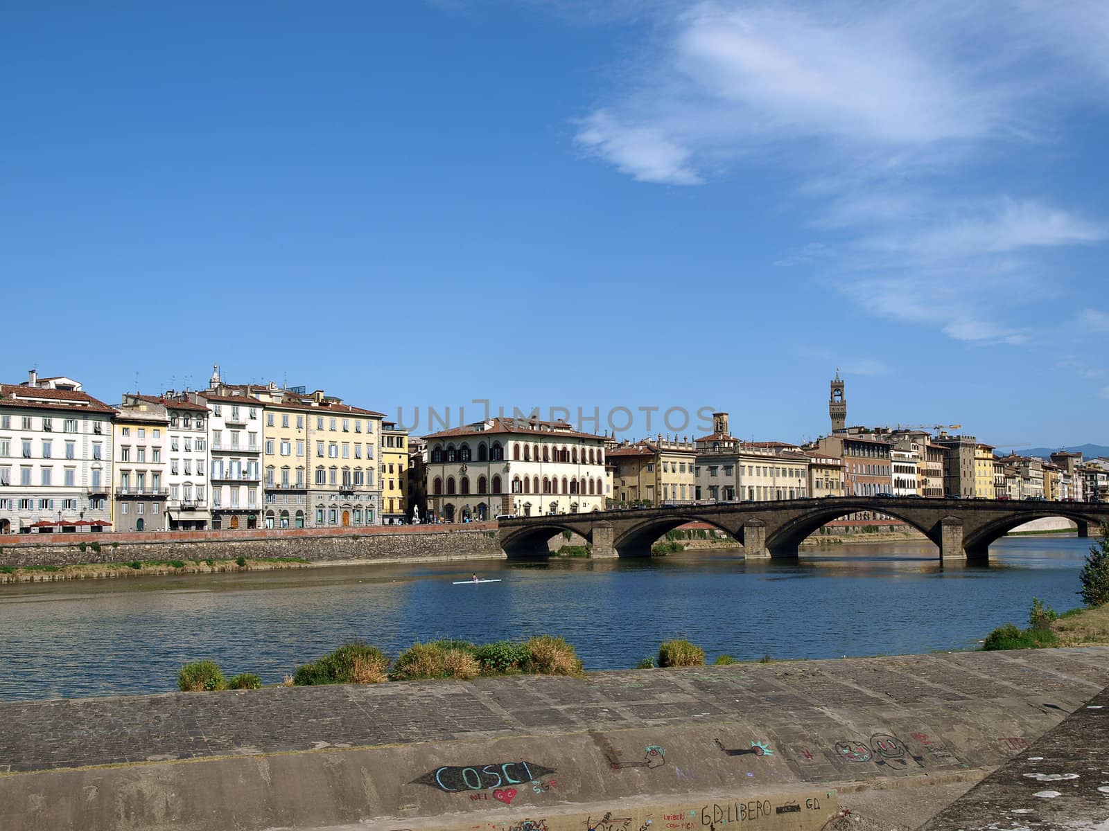 Florence - Buildings along Arno seen from Oltrarno