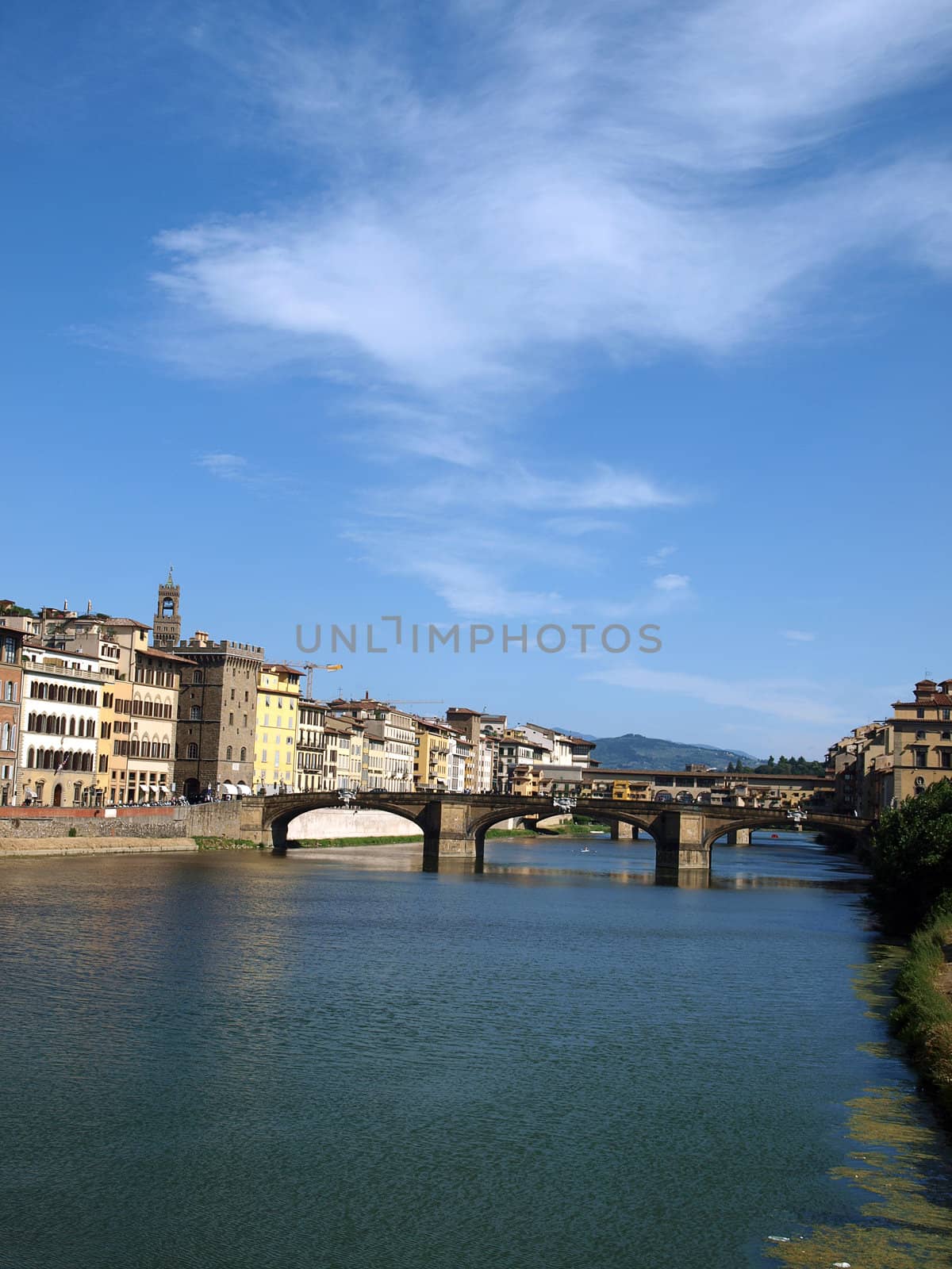 Florence - Buildings along Arno seen from Oltrarno