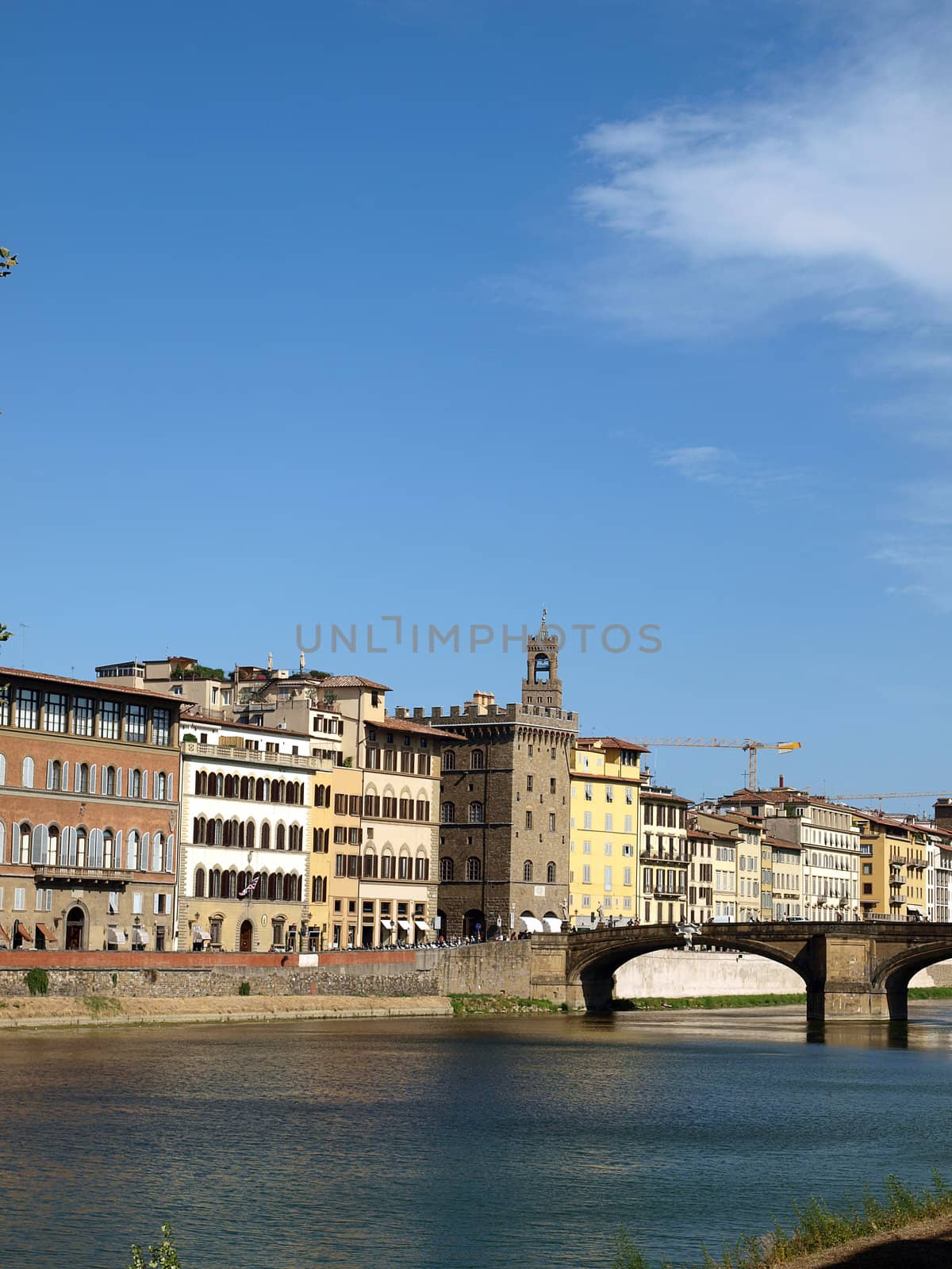 Florence - Buildings along Arno seen from Oltrarno