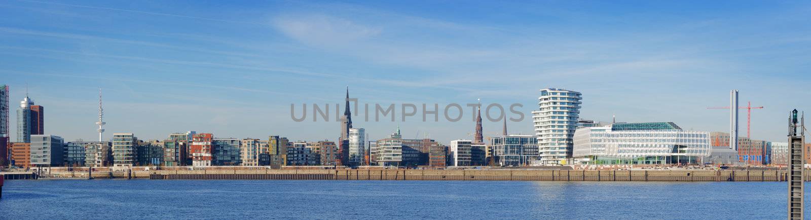 Panorama picture Of Hamburg, Germany.