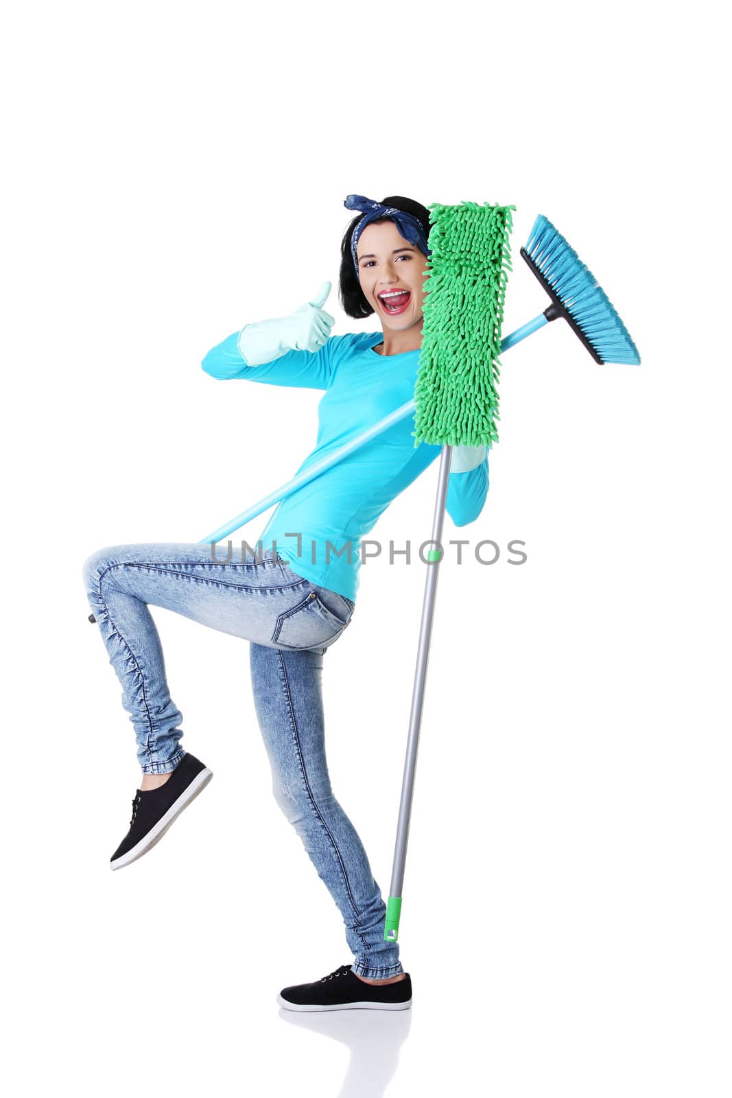 Happy cleaning woman portrait by BDS