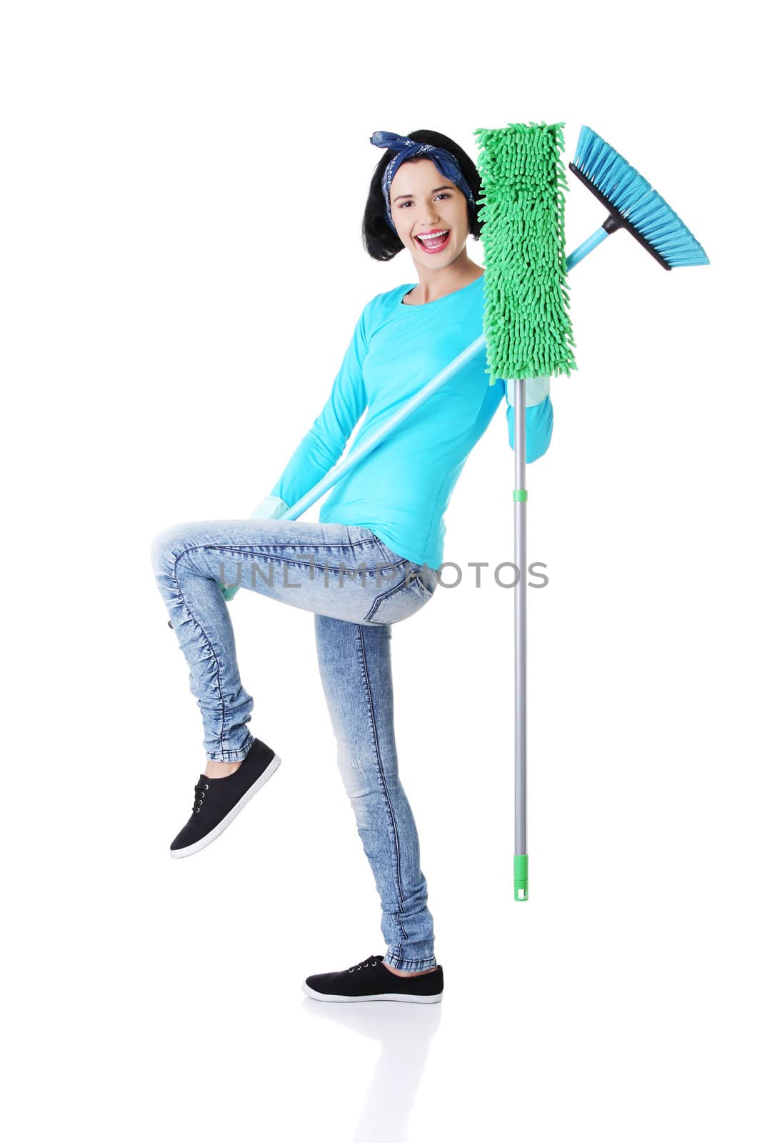 Happy cleaning woman portrait by BDS