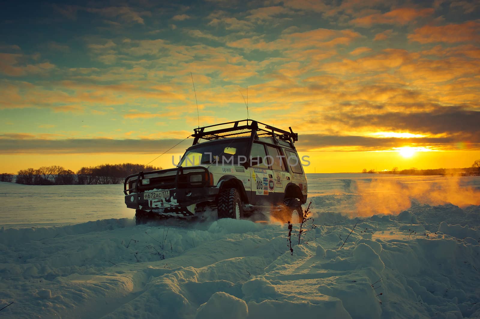 Land Rover Discovery suv
Car on background the Russian winter.