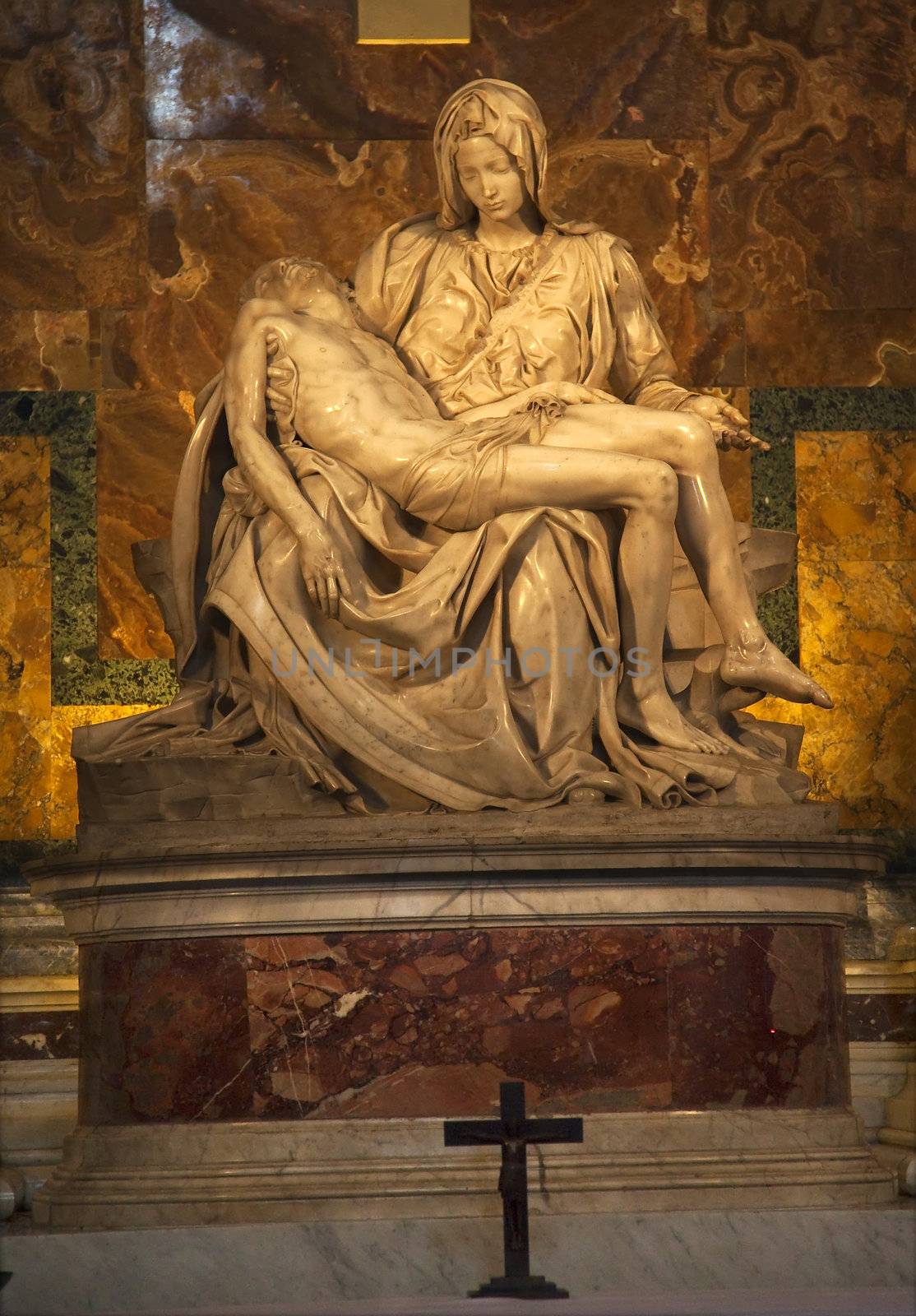 Michelangelo Pieta Sculpture Cross Vatican Rome Italy by bill_perry