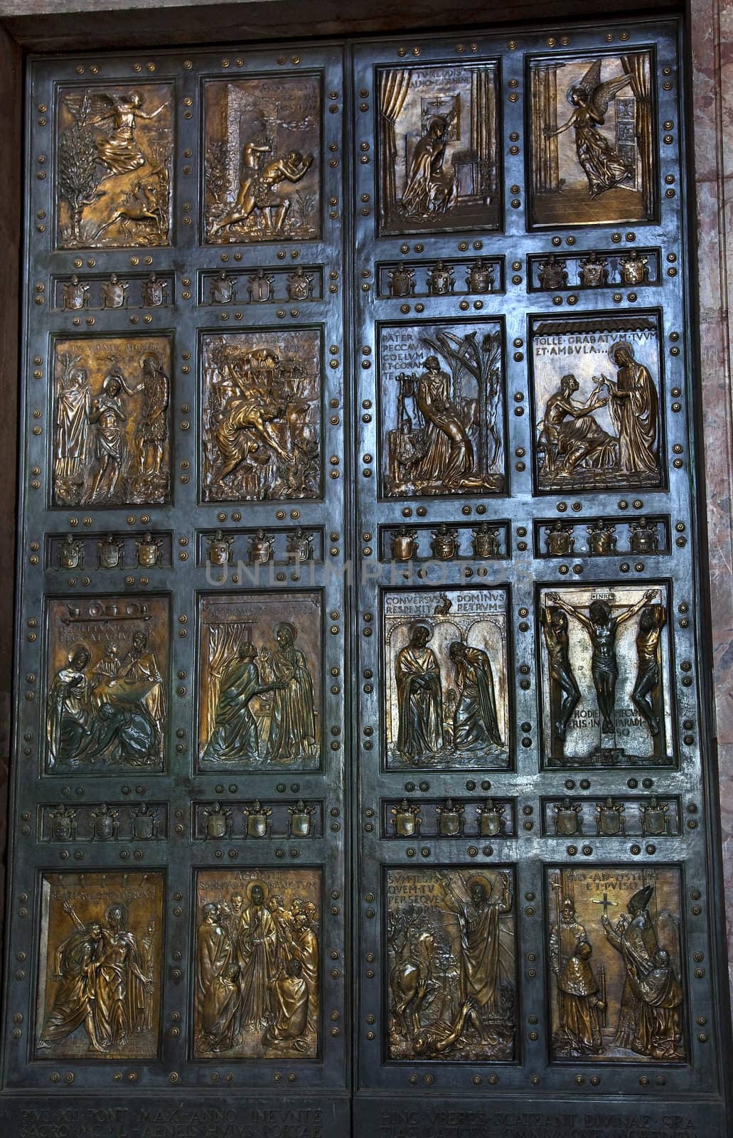 Vatican Bronze Door Sculpture Rome Italy by bill_perry