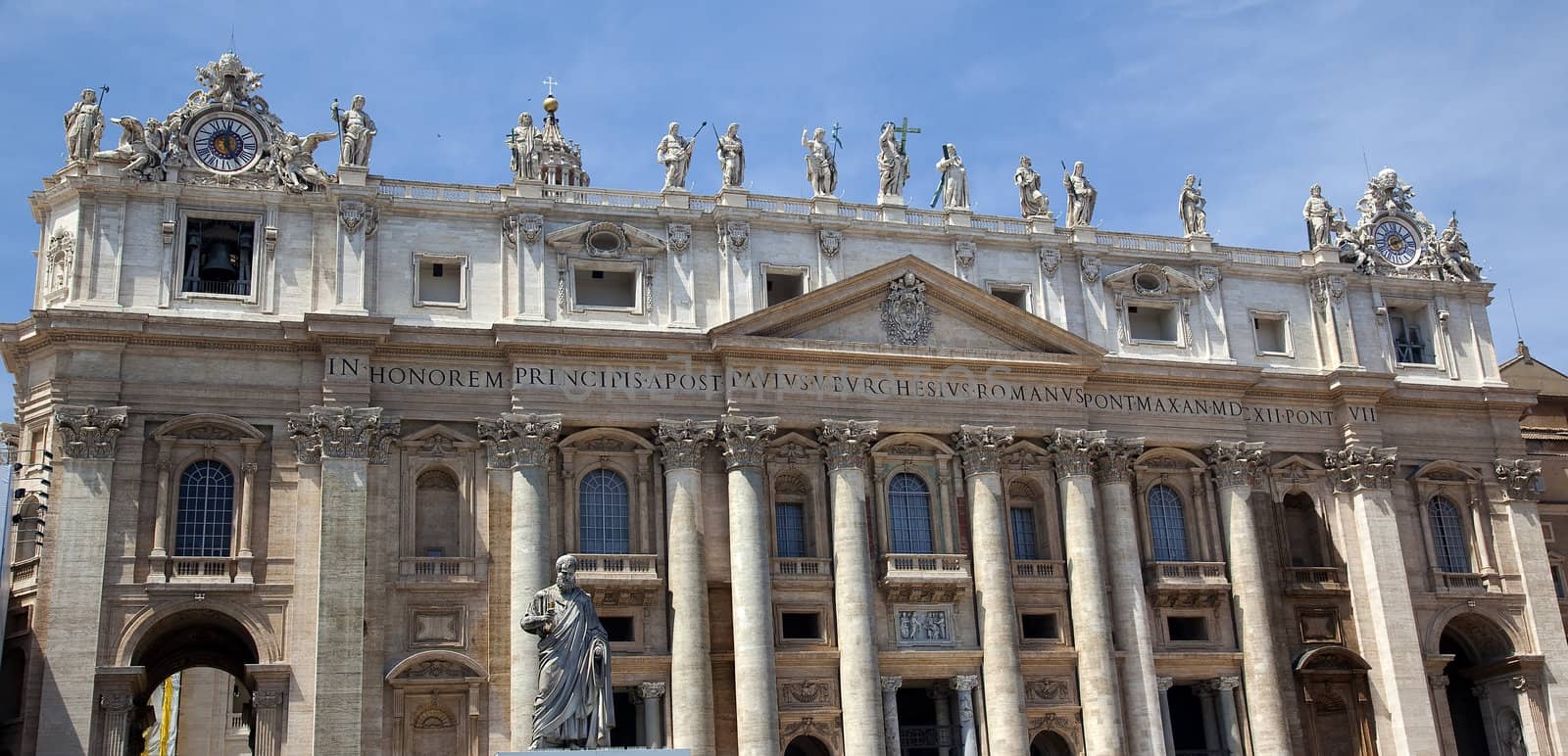 Saint Peter's Basilica Outside Statues Vatican Rome Italy by bill_perry