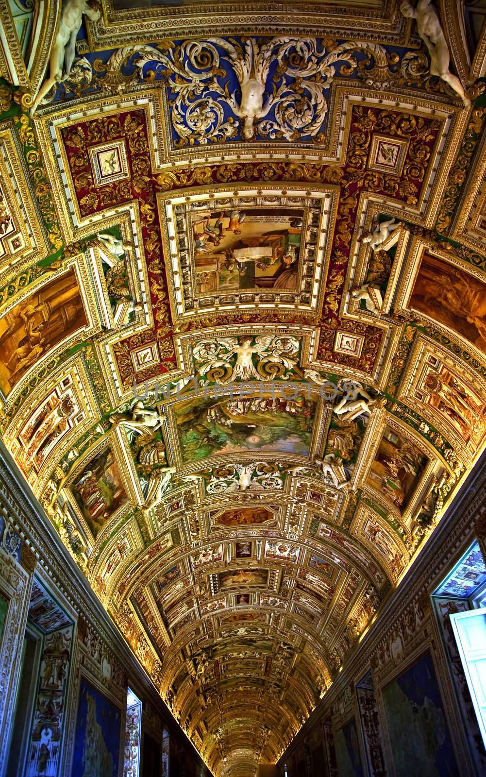 Vatican Museum Map Room Inside Ceiling Rome Italy by bill_perry