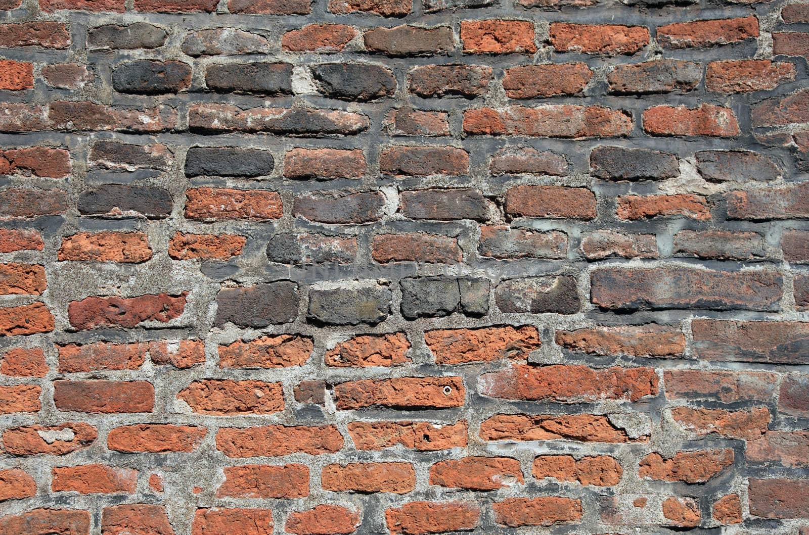 Old brick wall in Prague as textured background or backdrop.