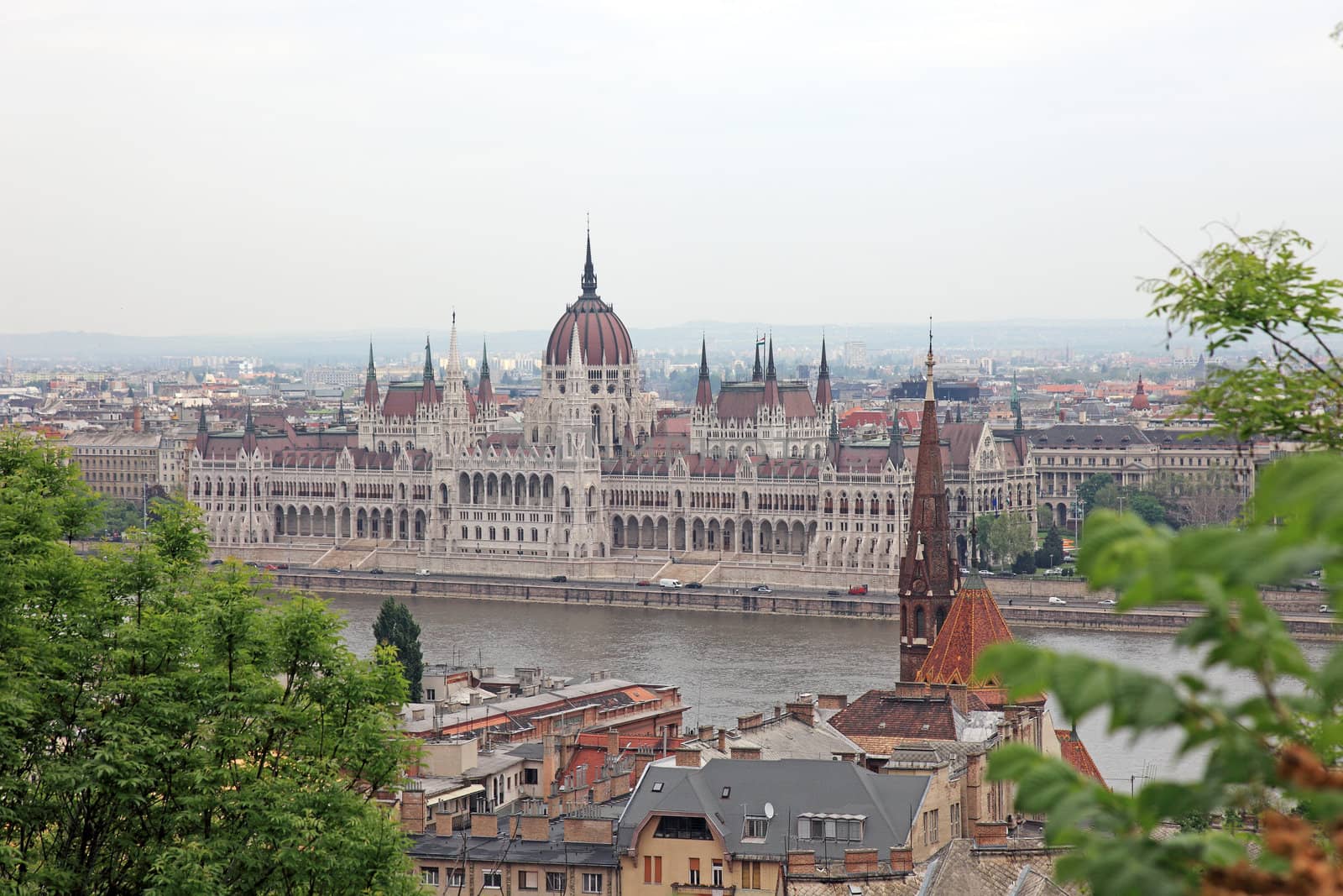 Parliament of Hungary gothic building in Budapest, Europe. by borodaev