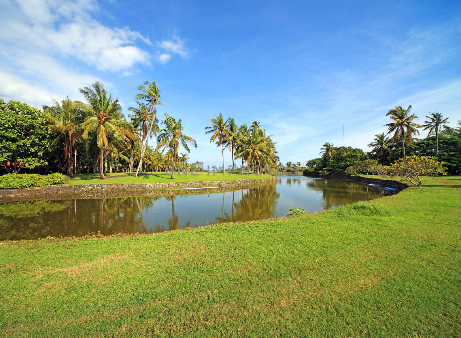 Beautiful tropical park at Bali, Indonesia. by borodaev