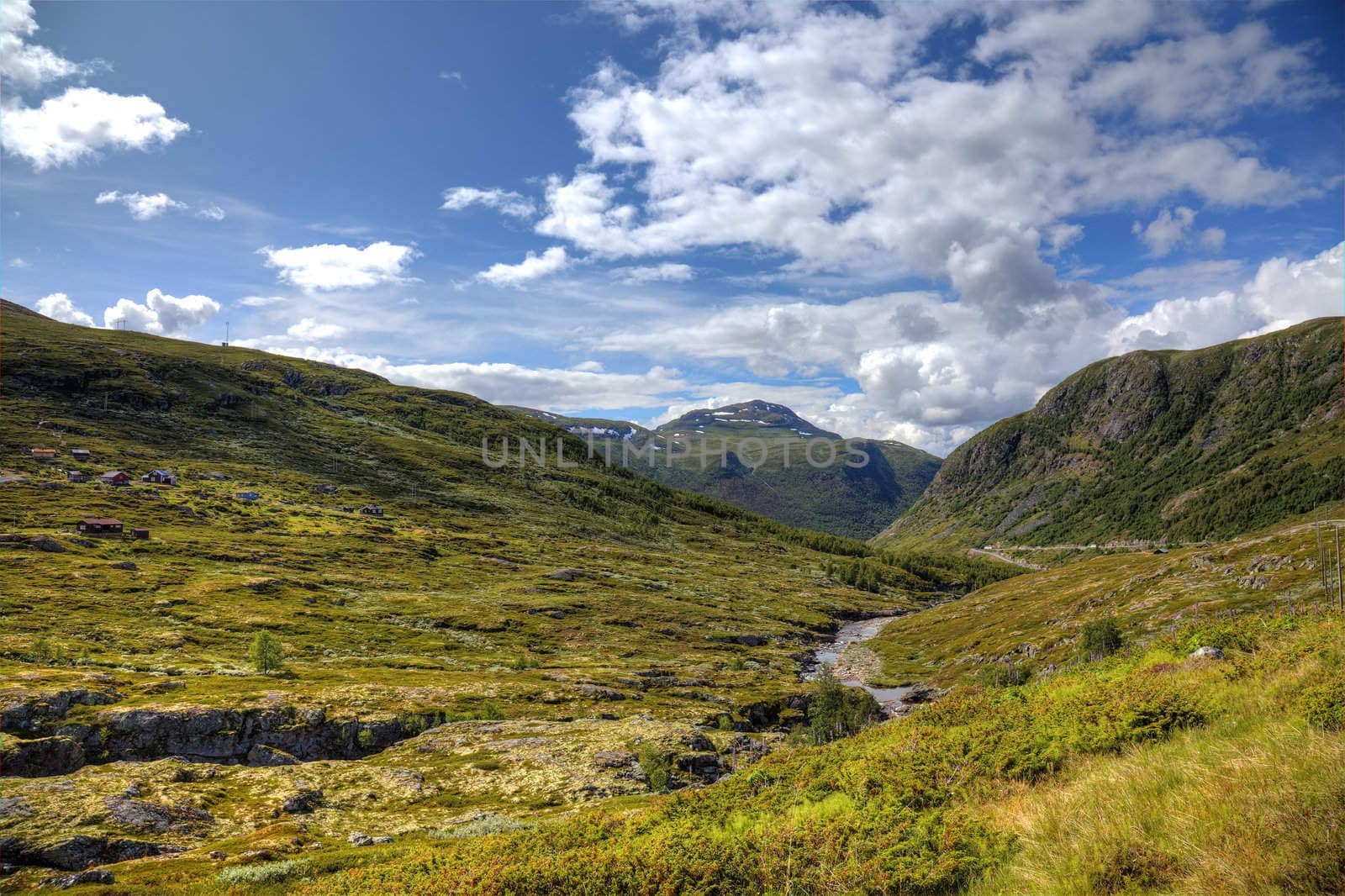 Beautiful landscape of norwegian mountains, scandinavian Europe. by borodaev