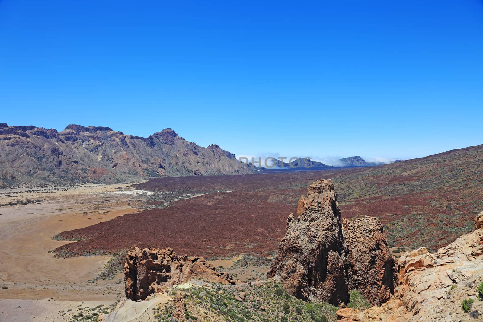 Vlocanic desert landscape, national park El Teide, Tenerife, Can by borodaev