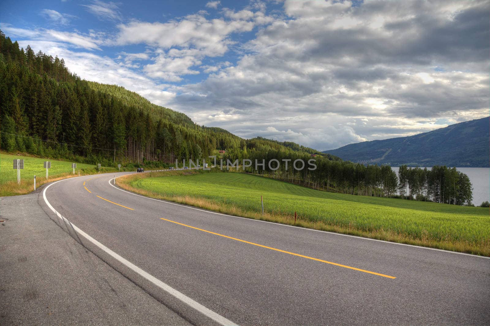 Beautiful road in norwegian mountains, Europe. by borodaev