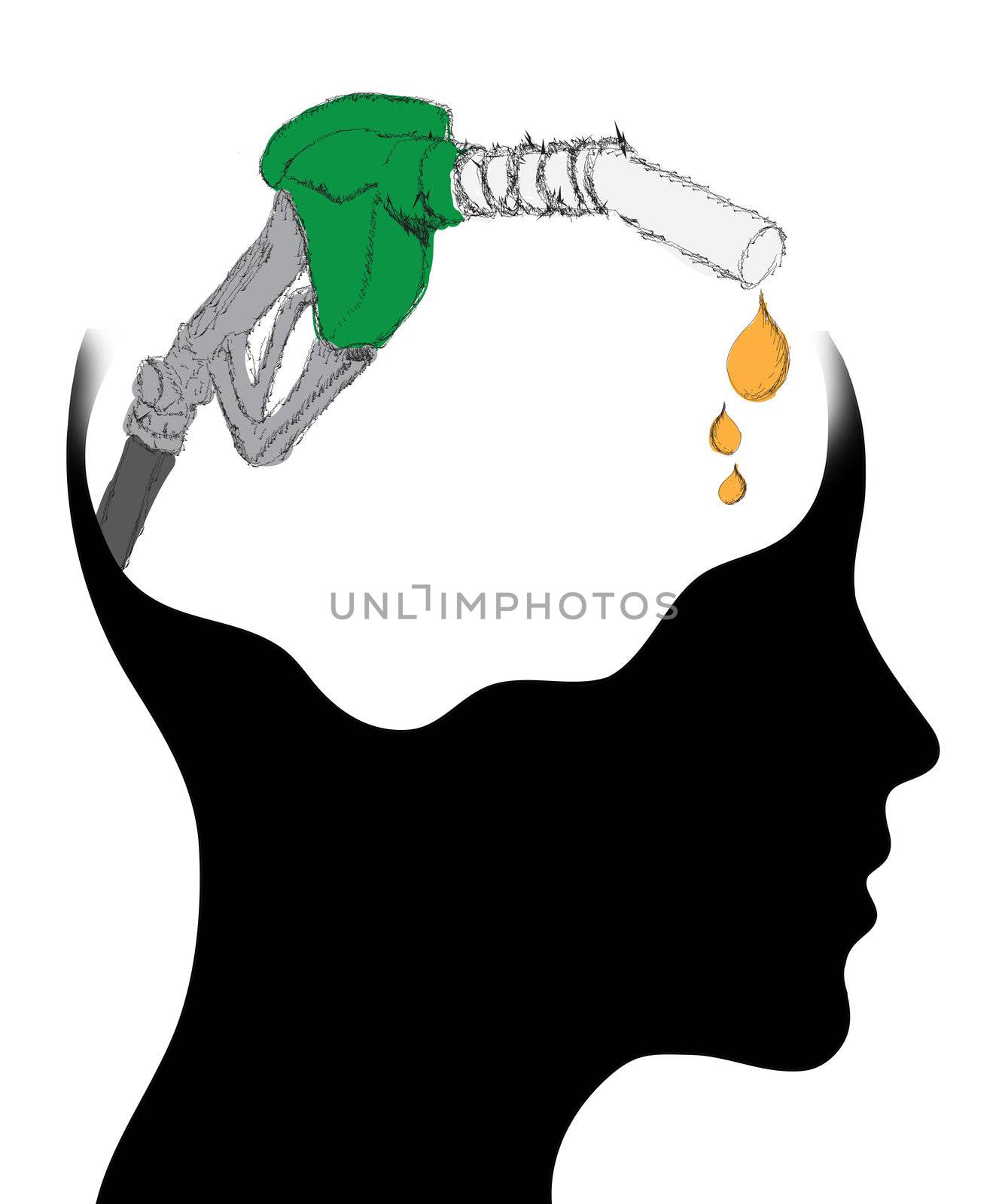 Thinking Head - A depiction of Idea, fuel pump by rufous