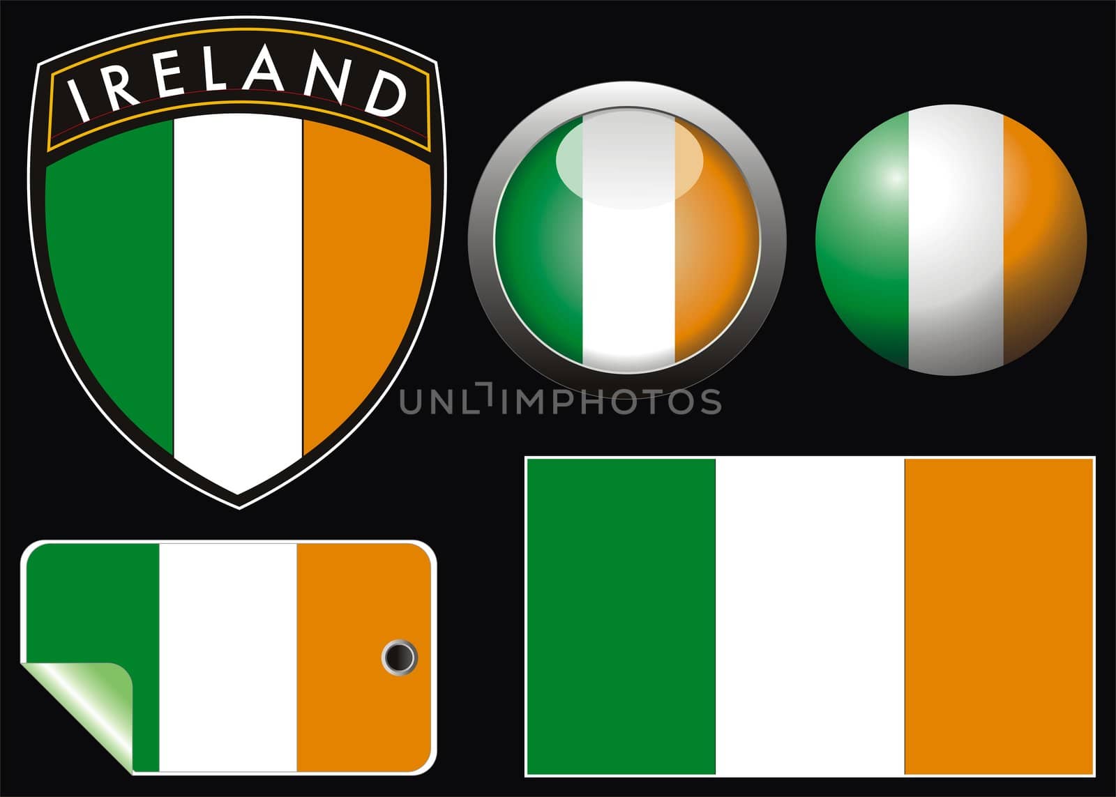 ireland grest flag with web button and label
