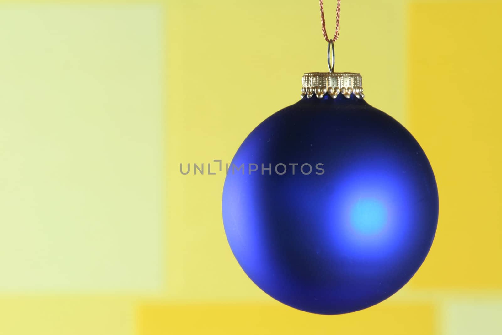 Blue  ornament on yellow background.
