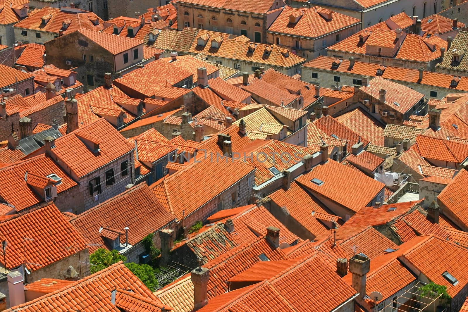 Old orange roof tiles by PixAchi