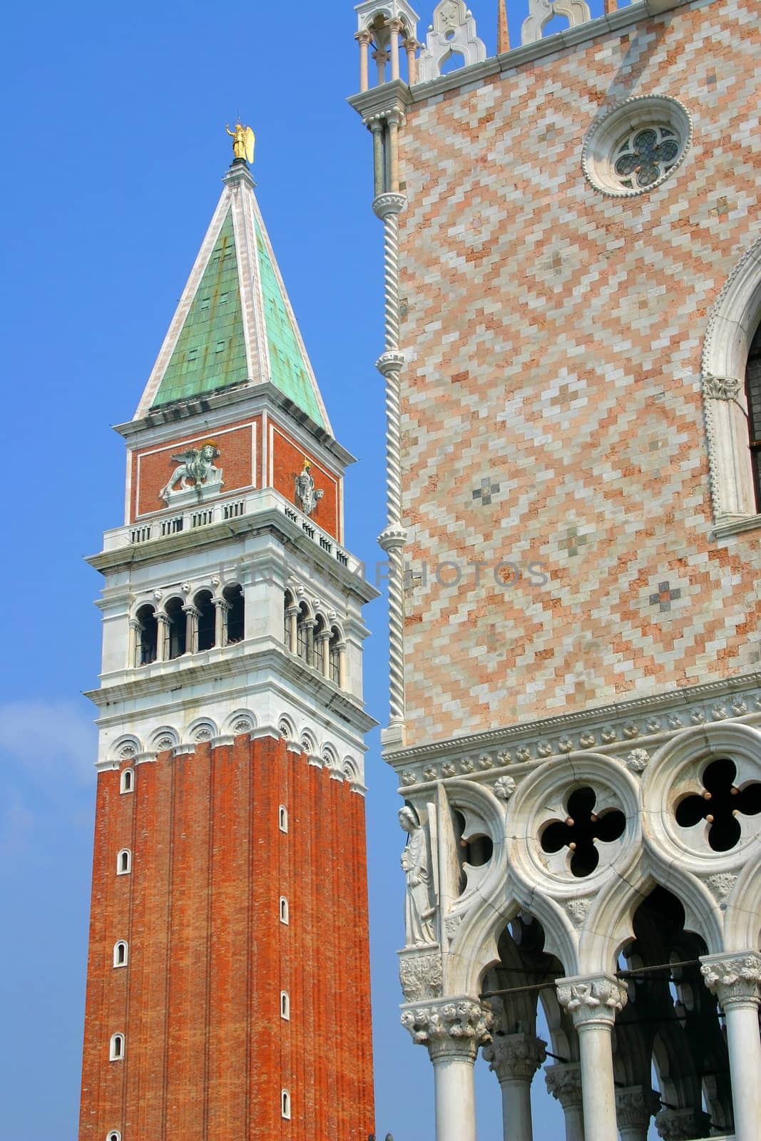 Campanile tower and The Doge's Palace, Venice, Italy