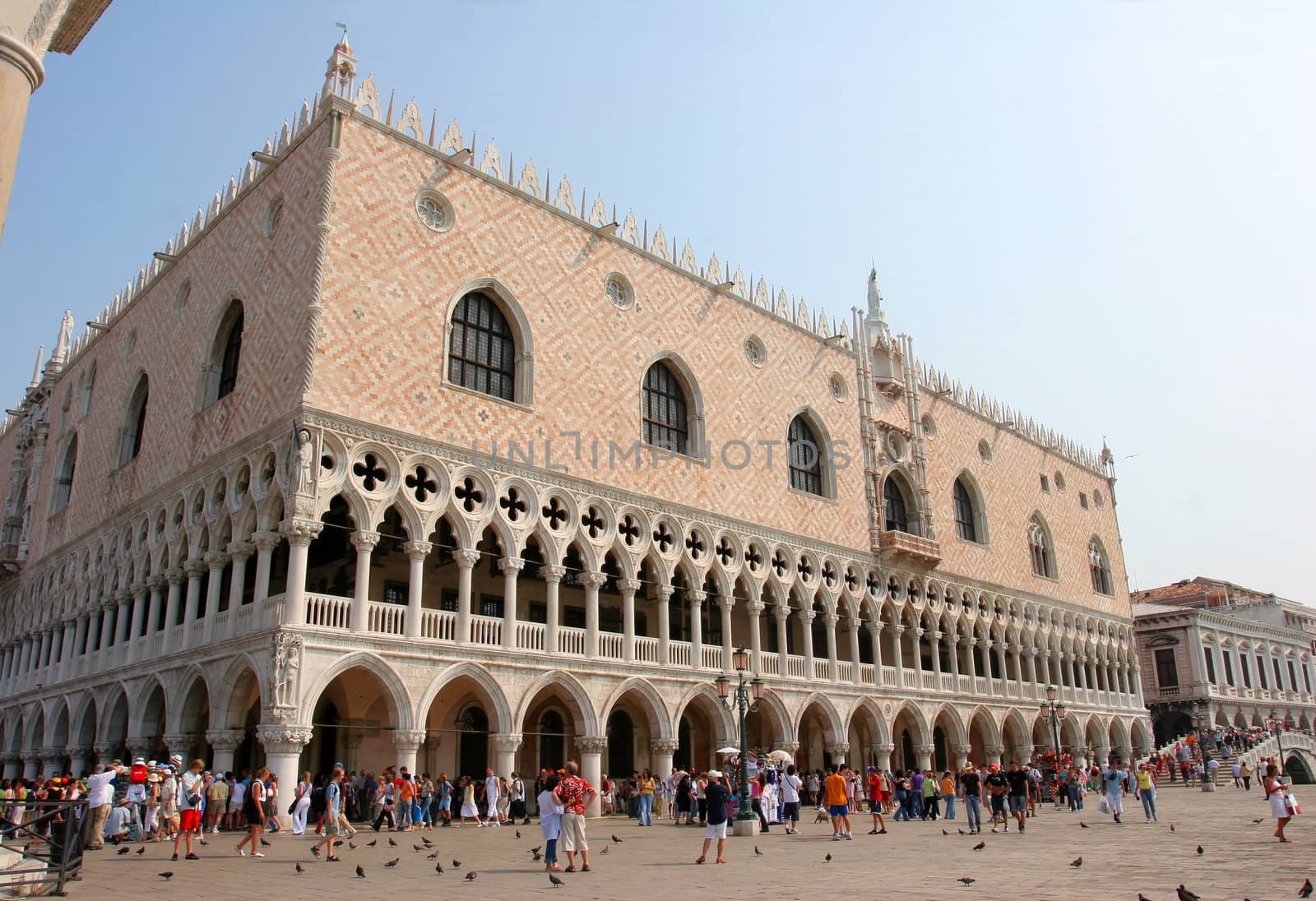 The Palace of Doges on Sacred Mark's area. Venice.