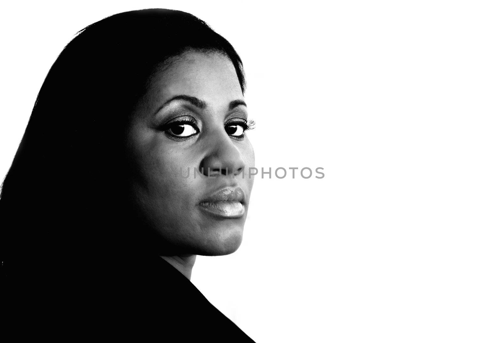 African American Business Woman by Industrial Building by Creatista