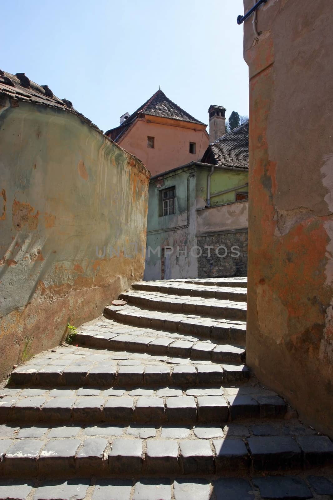 Old city steps Sighisoara, Romania