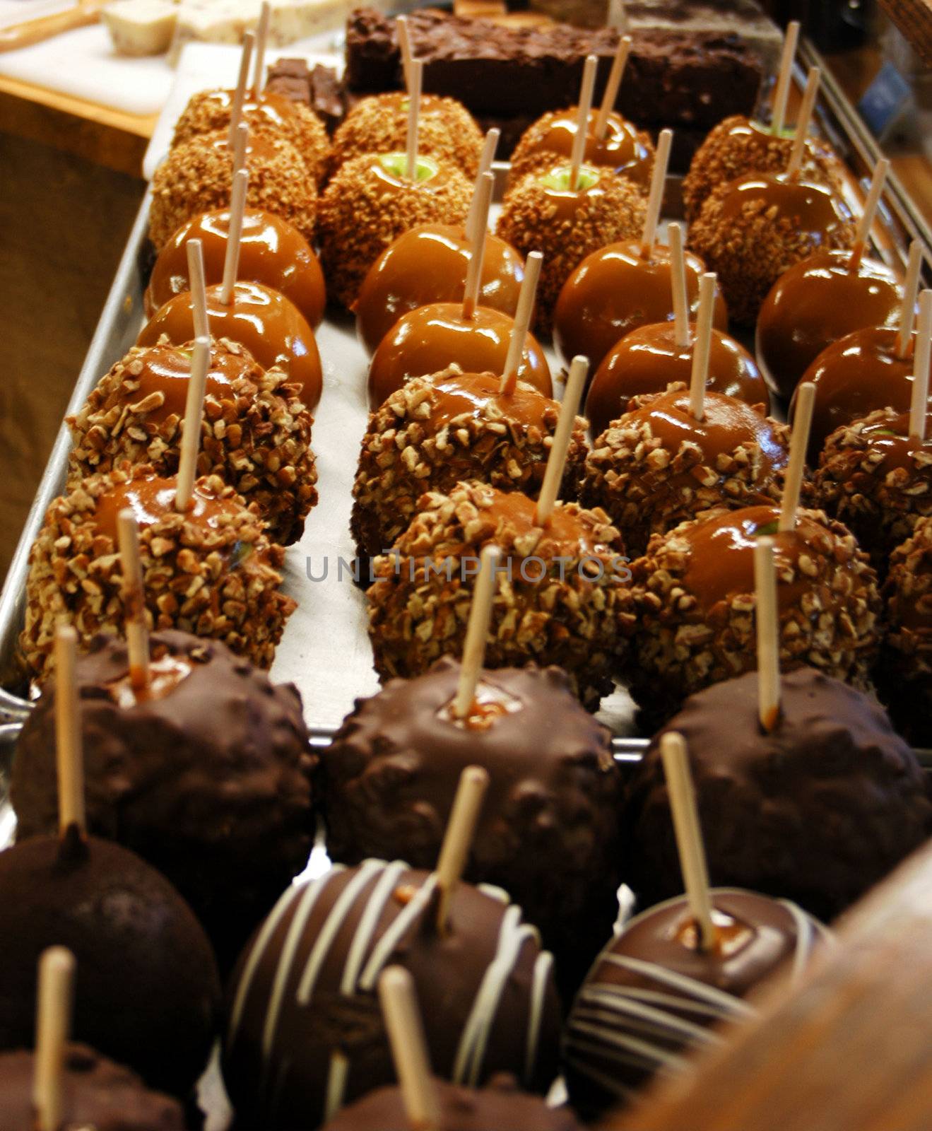 Candy apples in the sweets shop