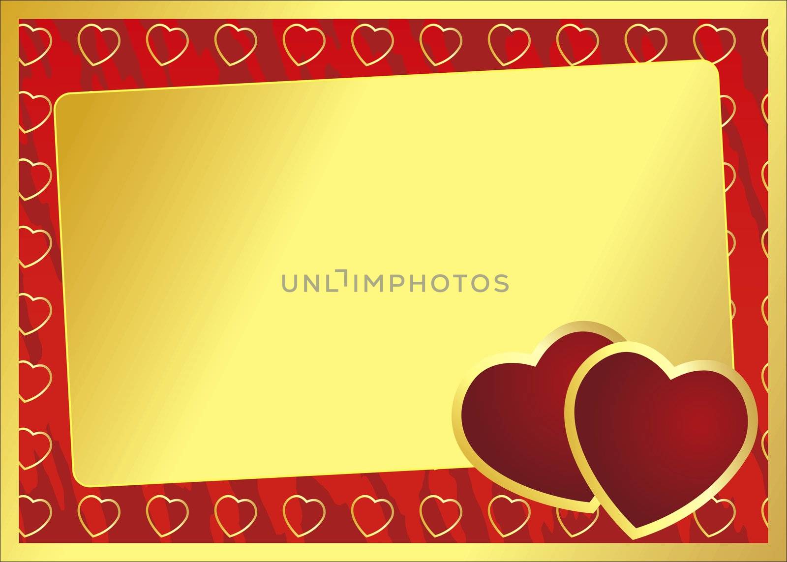 valentine red and gold  card