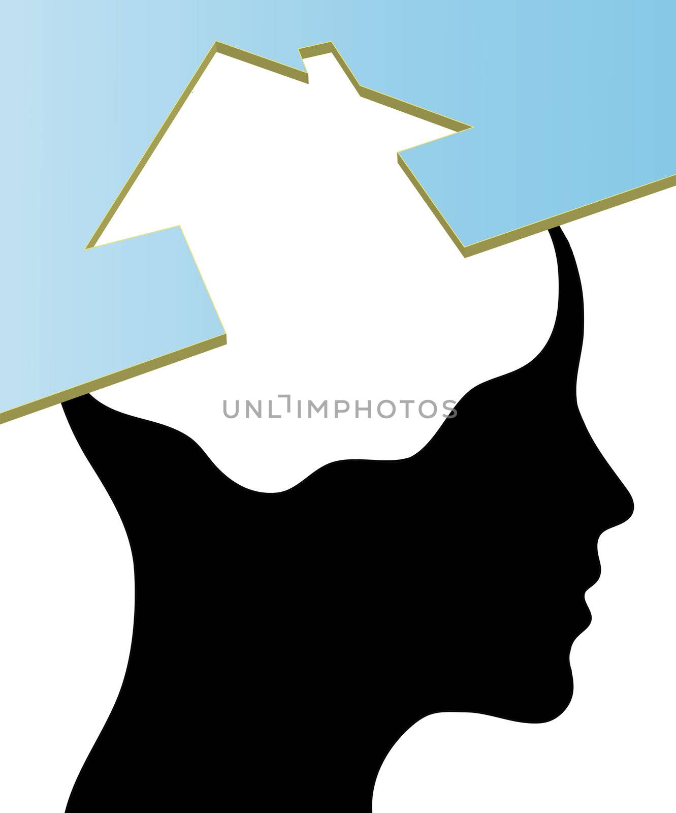 A concept for Dream Home, where Thinking head silhouette is shown