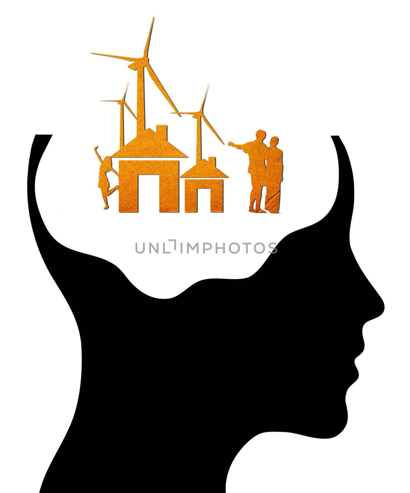 A concept for Dream Home, where Thinking head silhouette