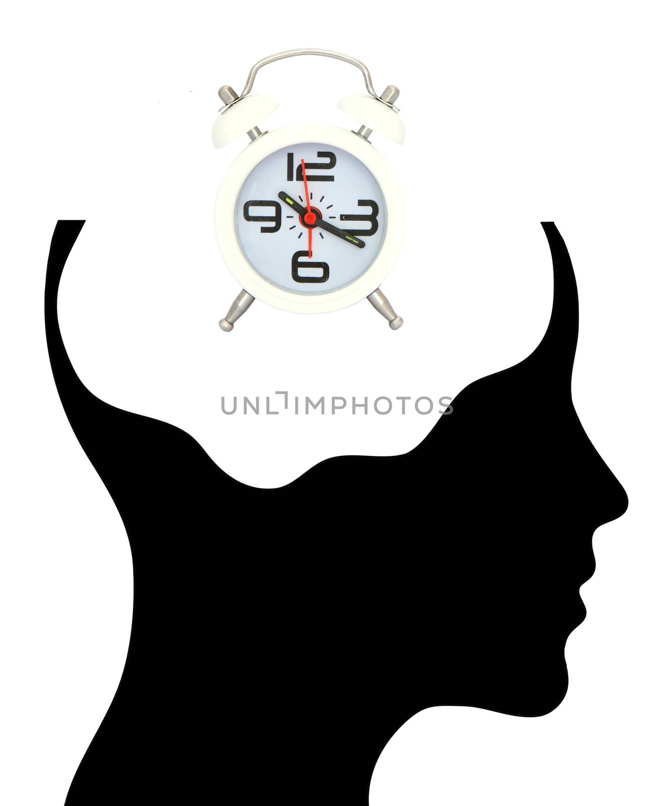 clock of the human mind, Isolated over background by rufous