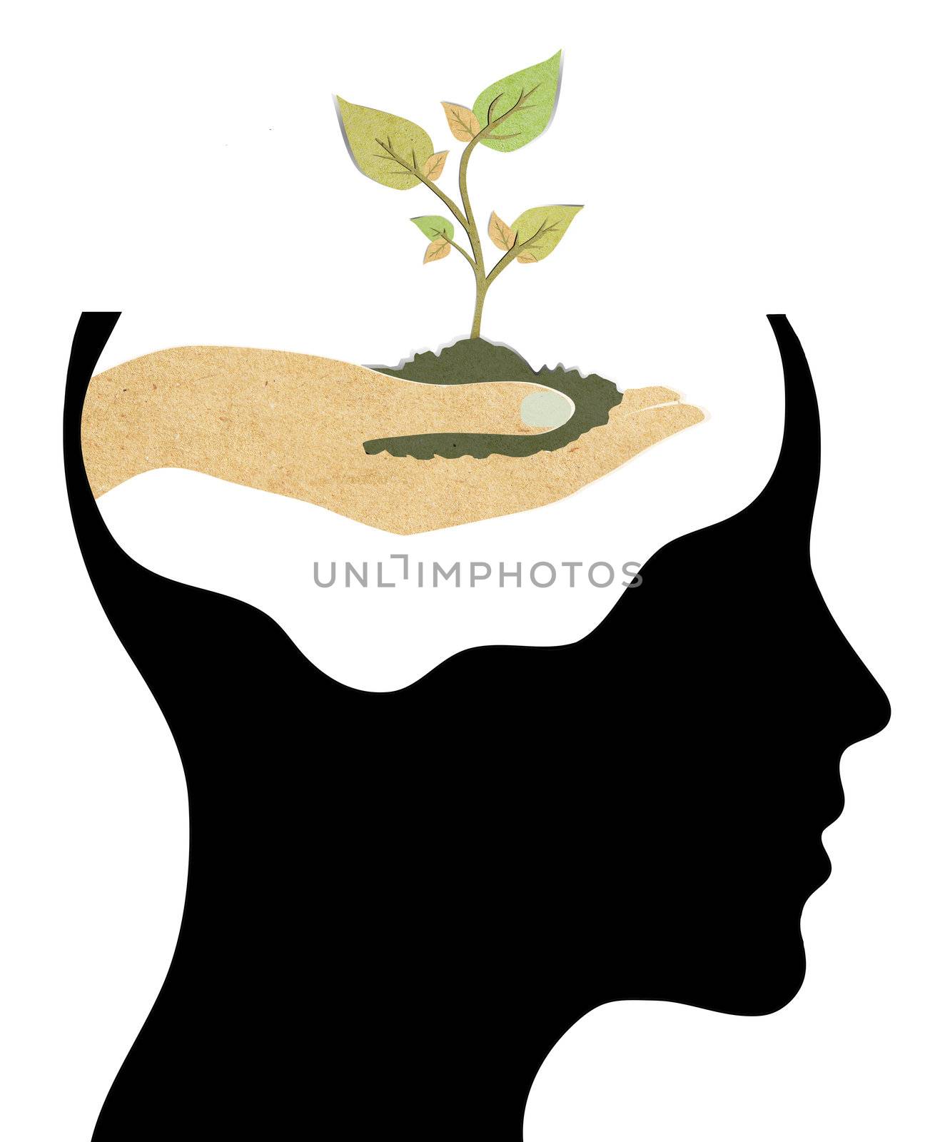 ecology symbol in human head, by rufous