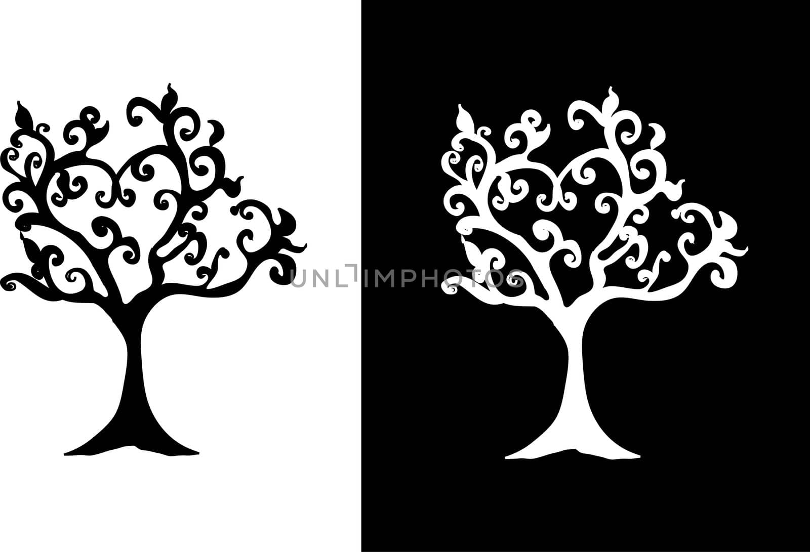 Set of tree silhouettes by Nuarevik