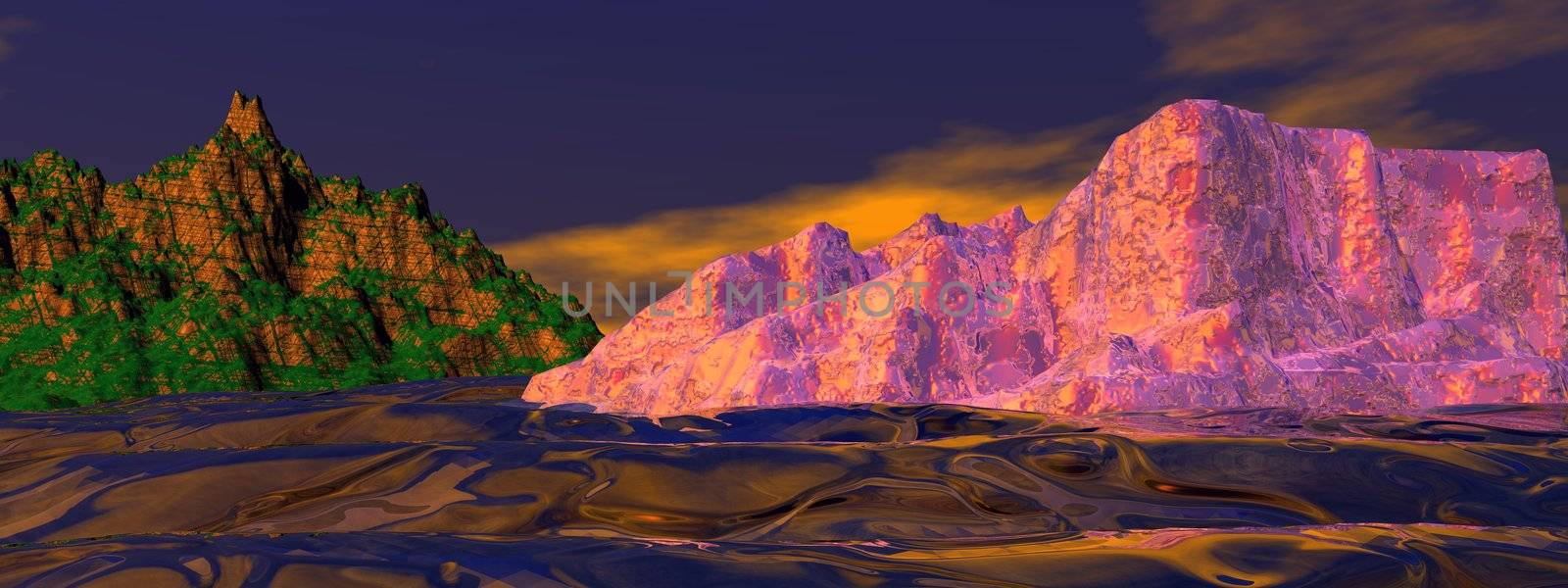 iceberg and mountain