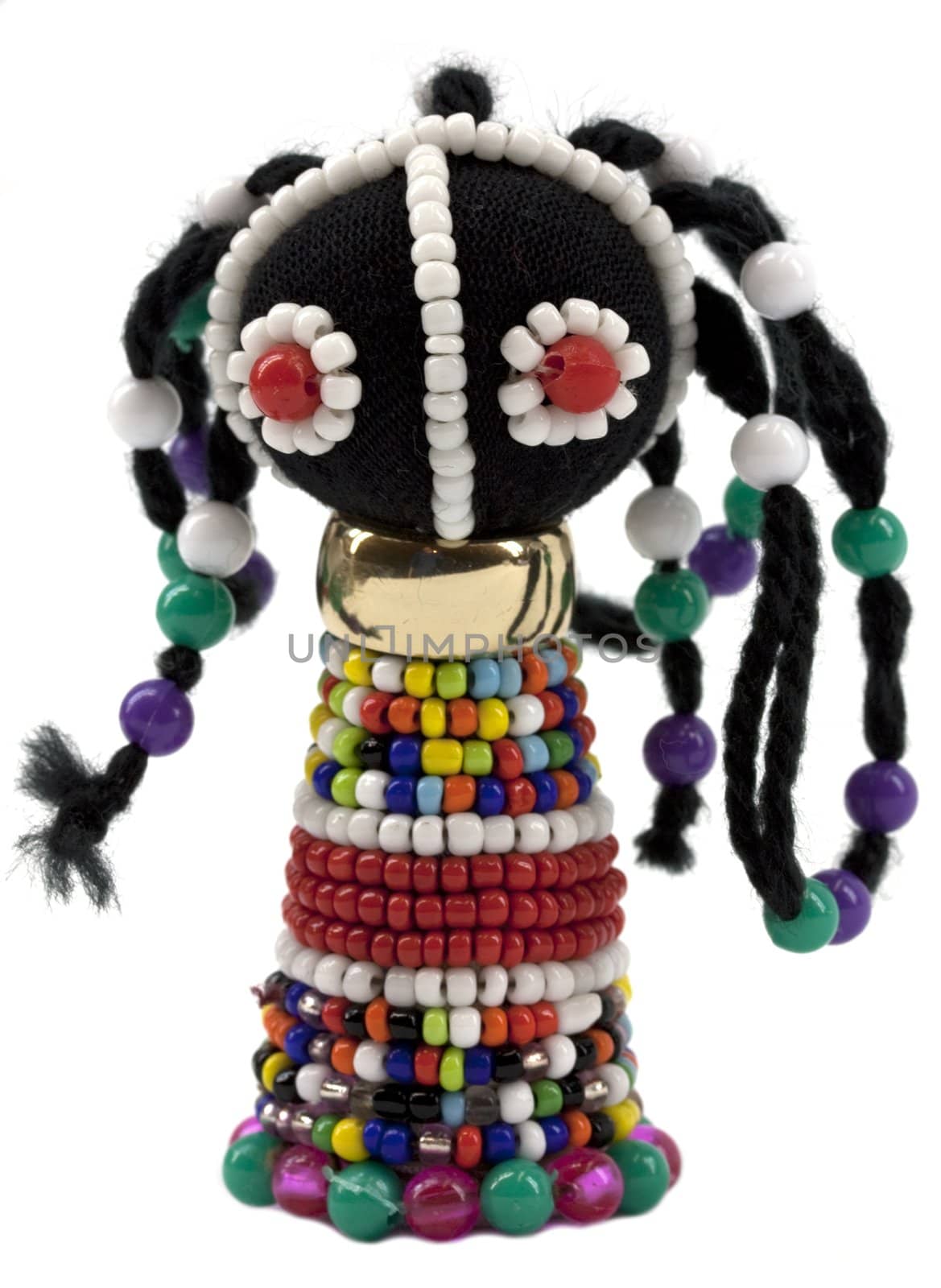 Traditional african artwork figurine with glass beads