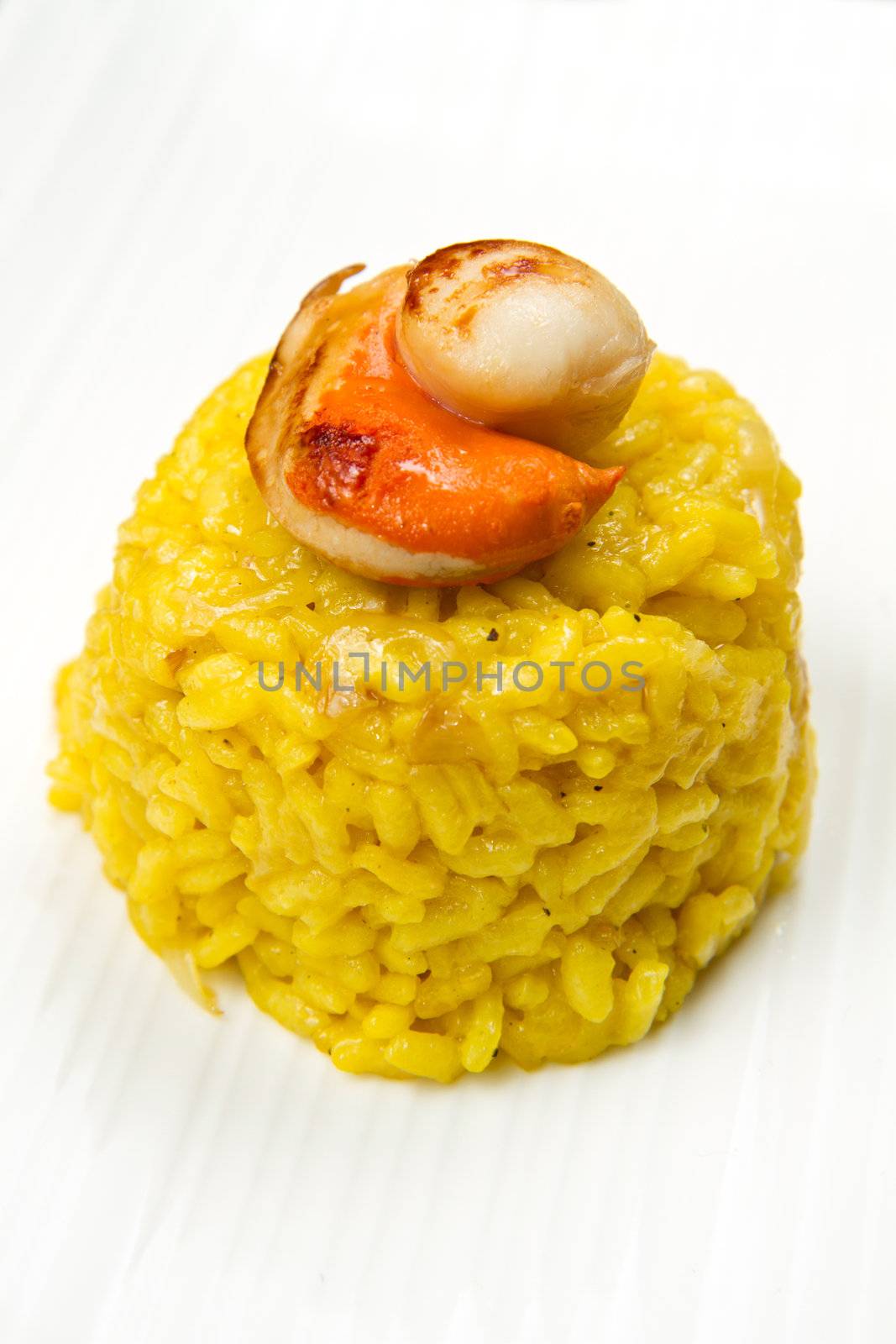 saffron risotto with grilled scallops